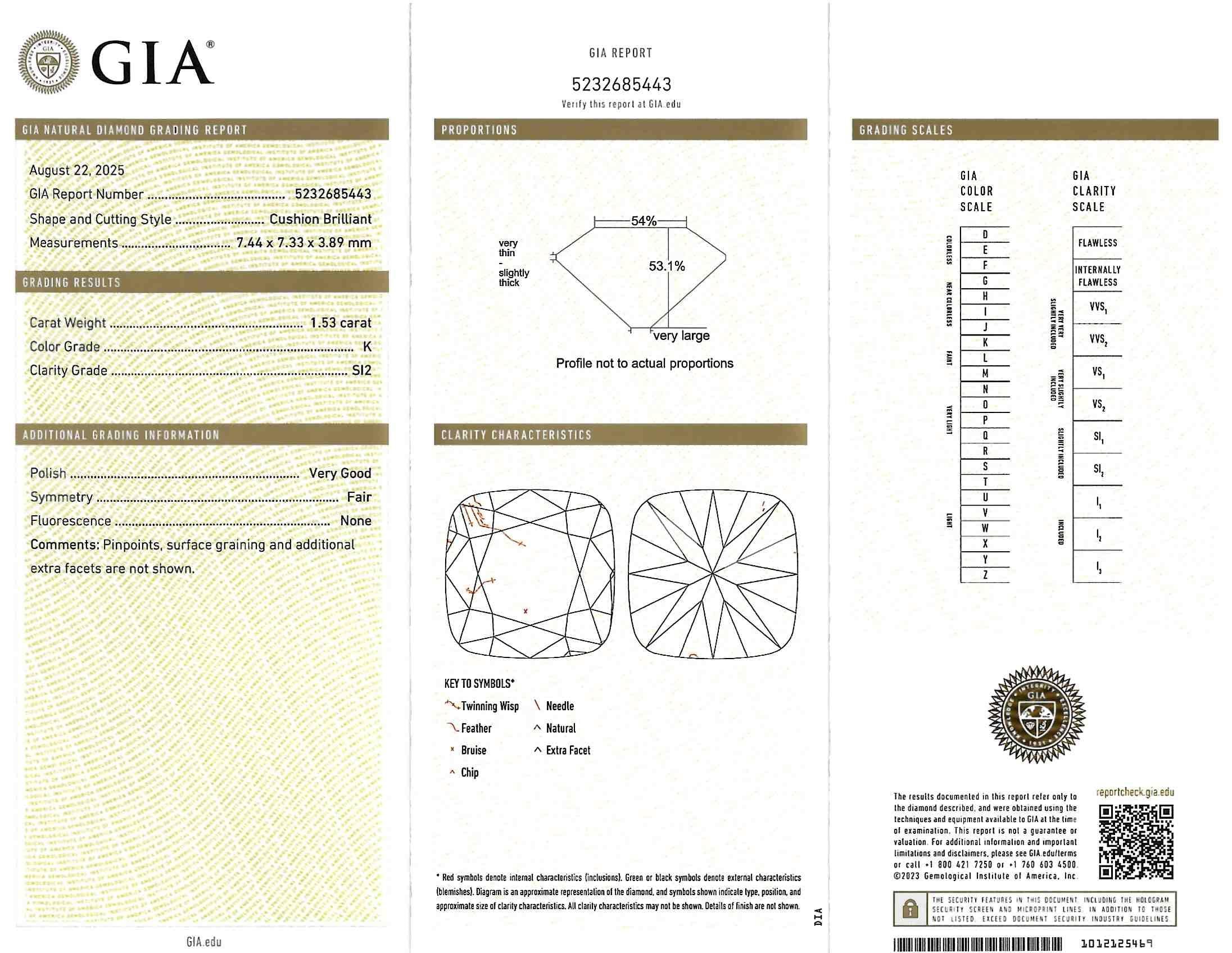 Mid-Century 1.71 CTW Old Mine Cut Diamond Platinum Vintage Engagement Ring GIA