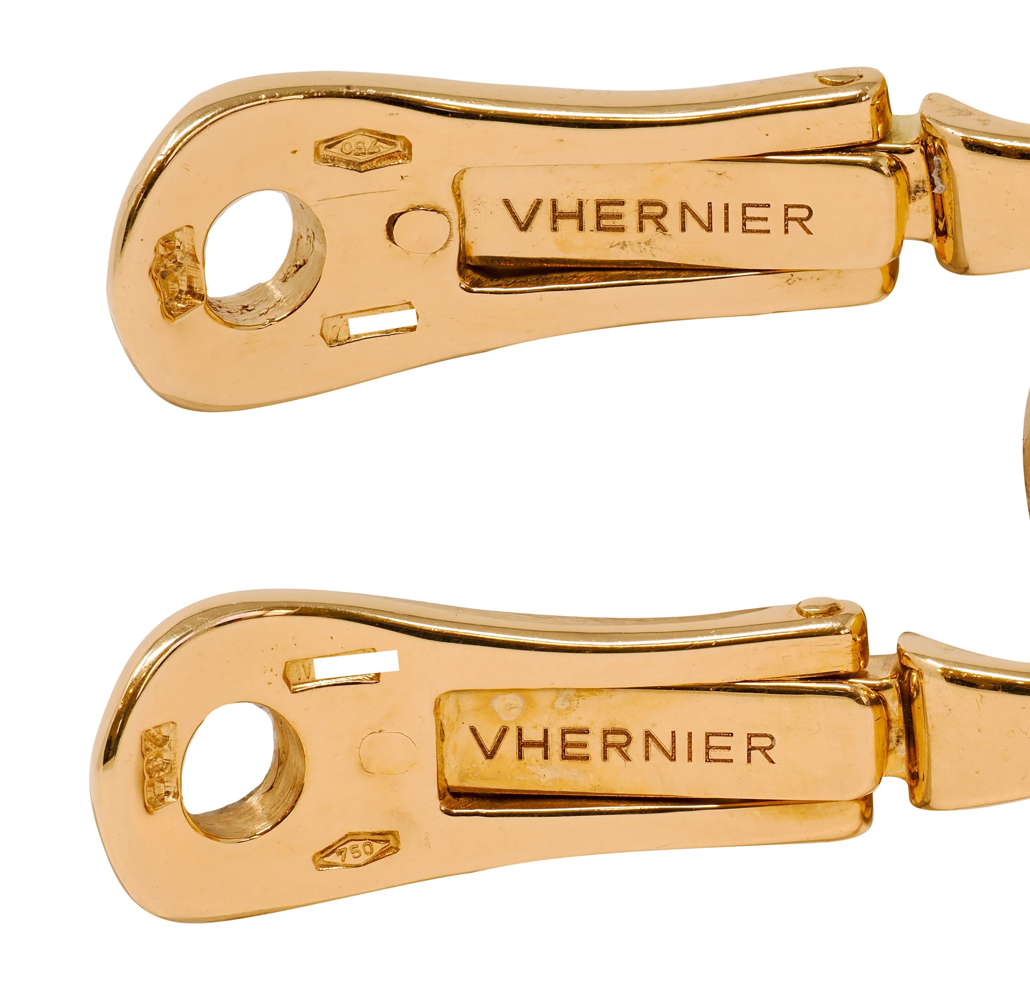 Vhernier 2000's 18 Karat Yellow Gold Tear-Drop Ear-Clip Earrings