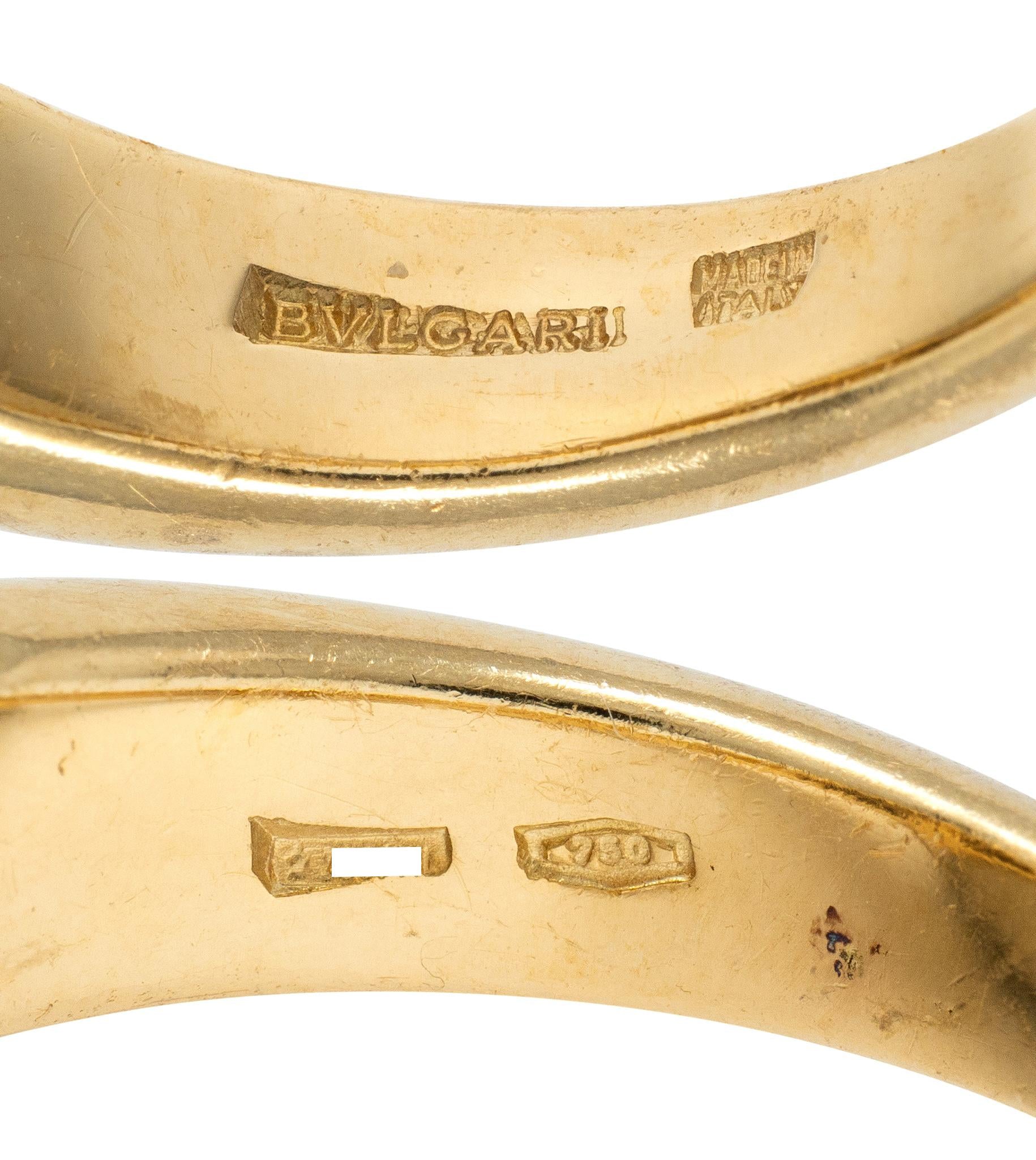 Bulgari 1990's Ruby 18 Karat Two-Tone Gold Naturalia Fish Ring