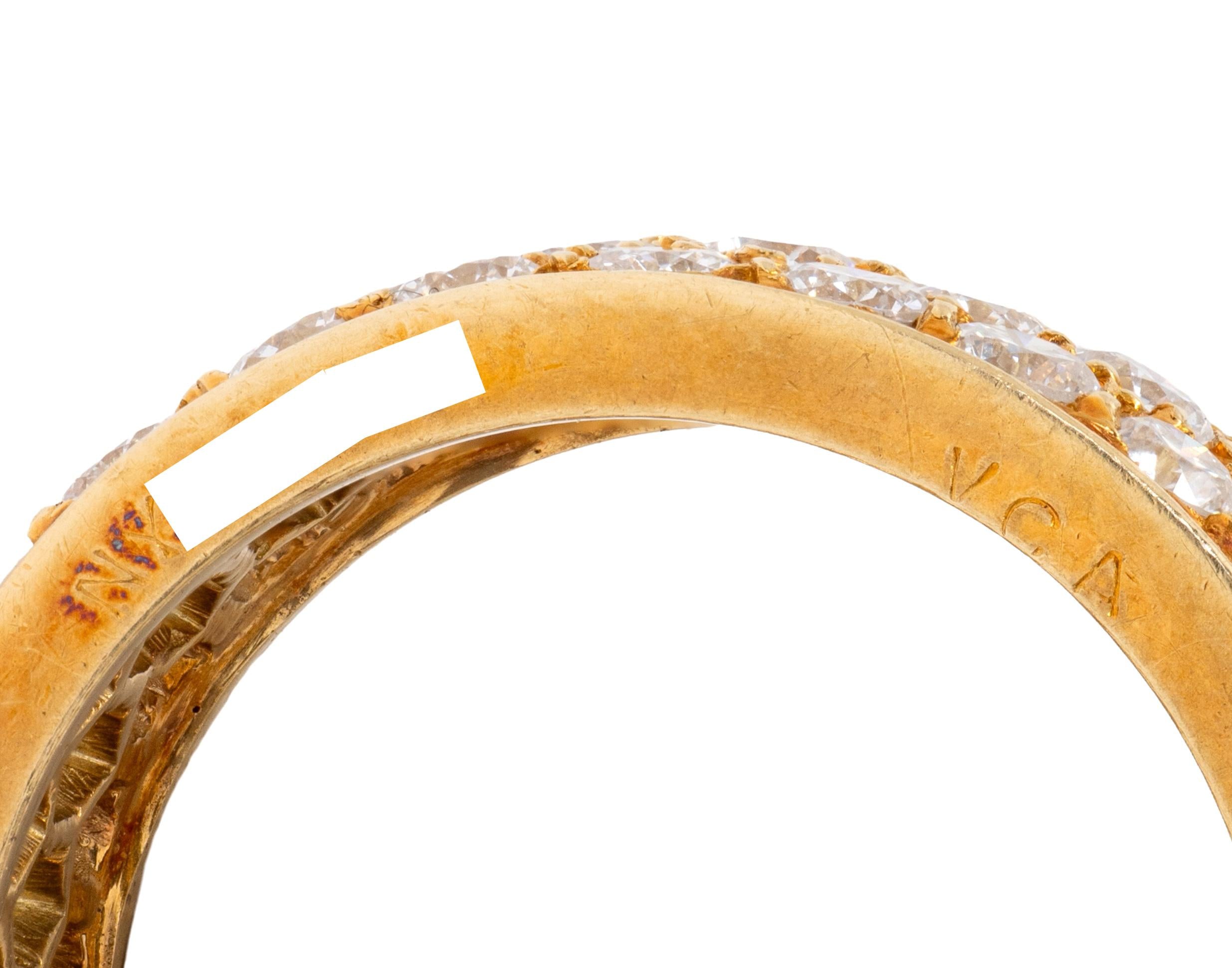 Van Cleef & Arpels 1980's Diamond 18K Yellow Gold Vintage Pavé Band Ring