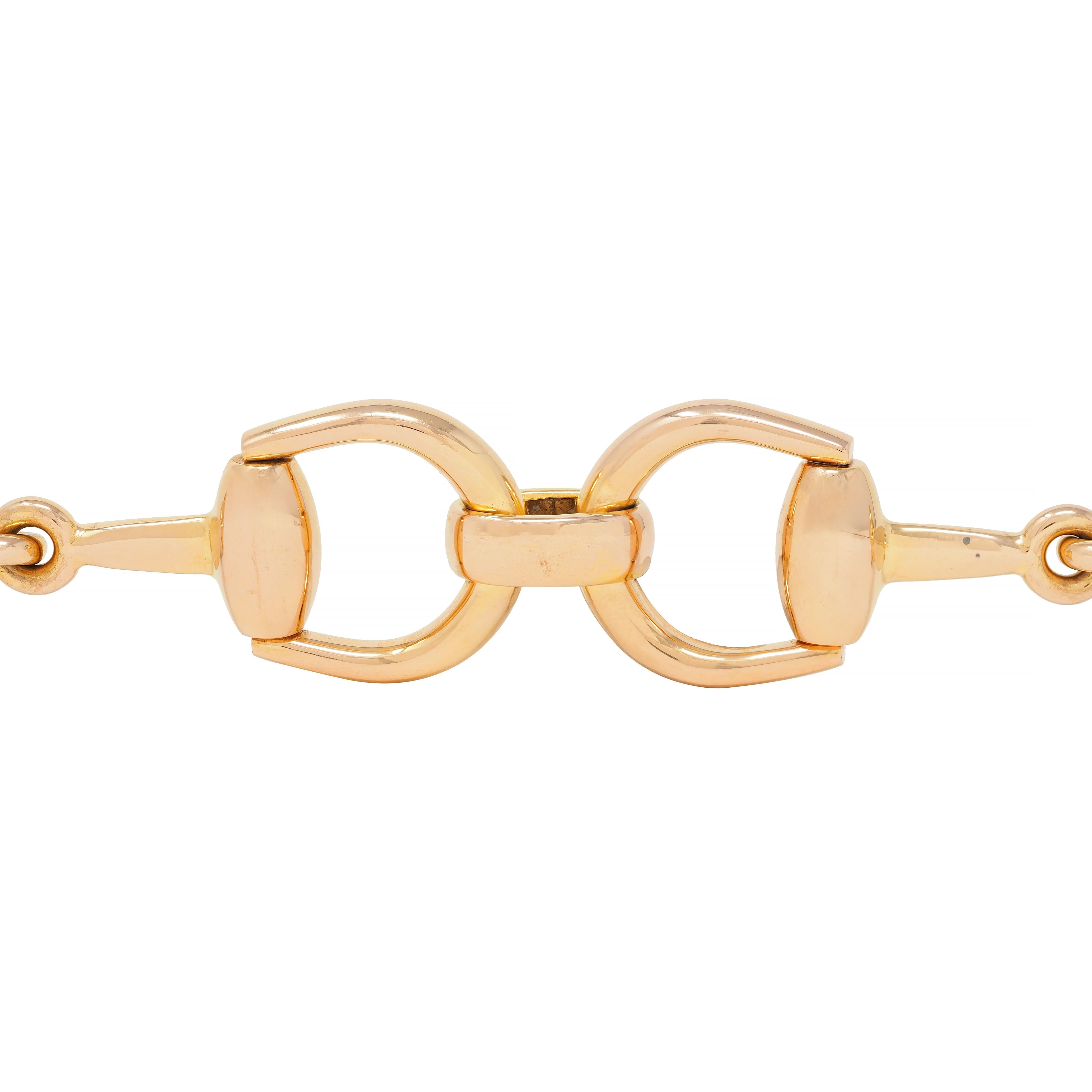 Gucci 18 Karat Rose Gold Vintage Horsebit Link Bracelet