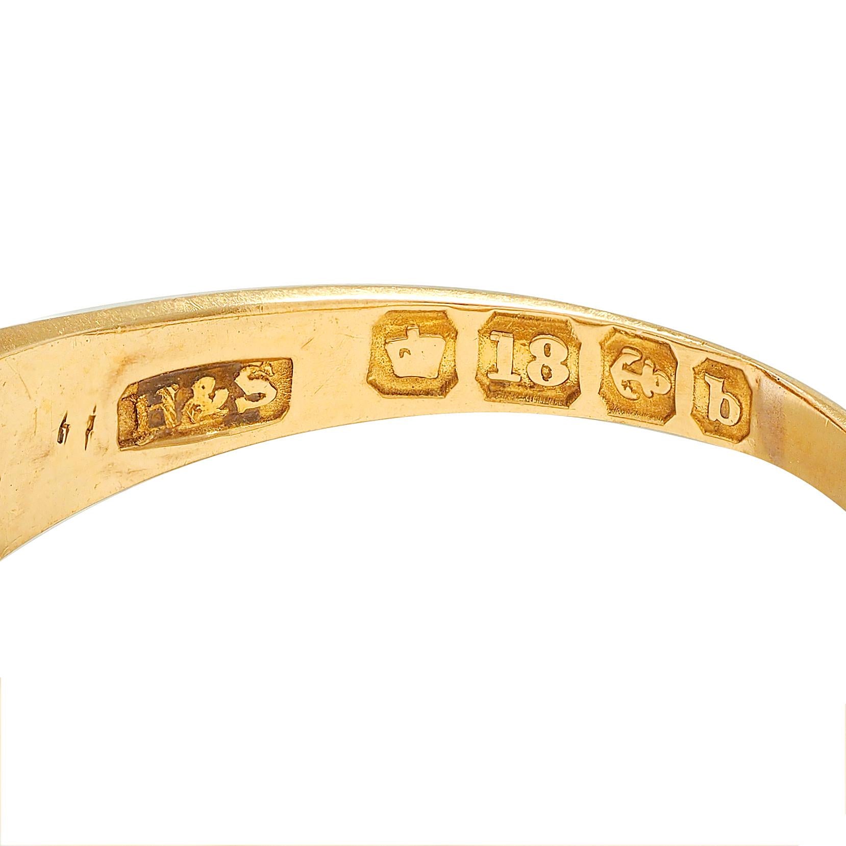 Early Art Deco 1919 Sapphire Diamond 18 Karat Yellow Gold Antique Marquise Ring