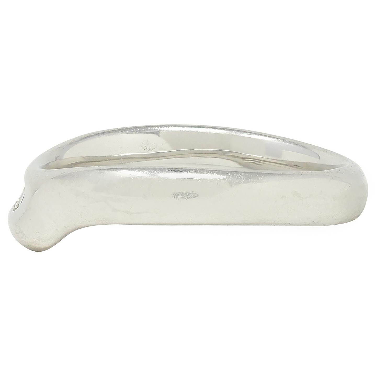 Elsa Peretti Tiffany & Co. 2020 Diamond Platinum Contour Open Heart Band Ring