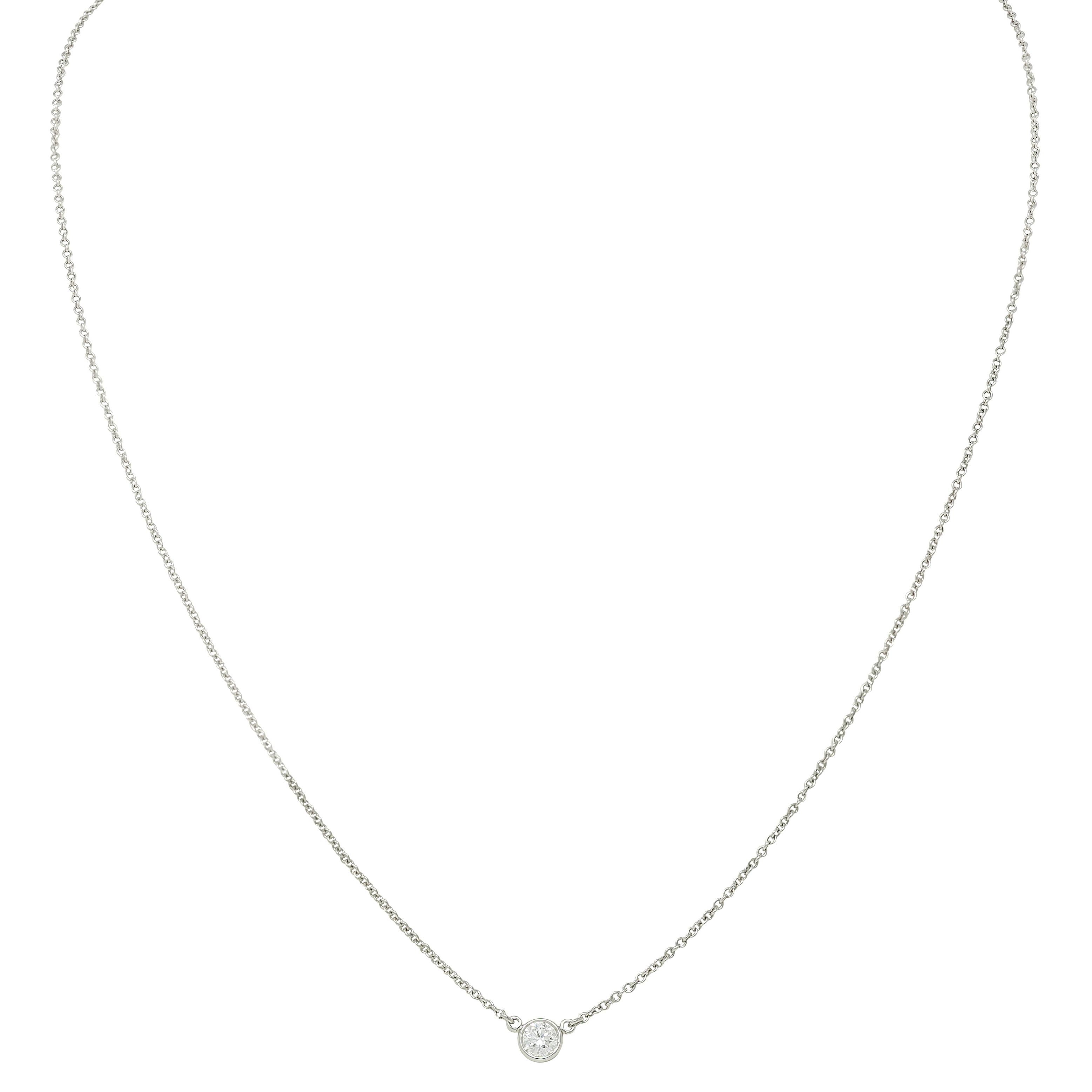 Elsa Peretti 2000's Diamond Platinum Diamonds-By-The-Yard Necklace