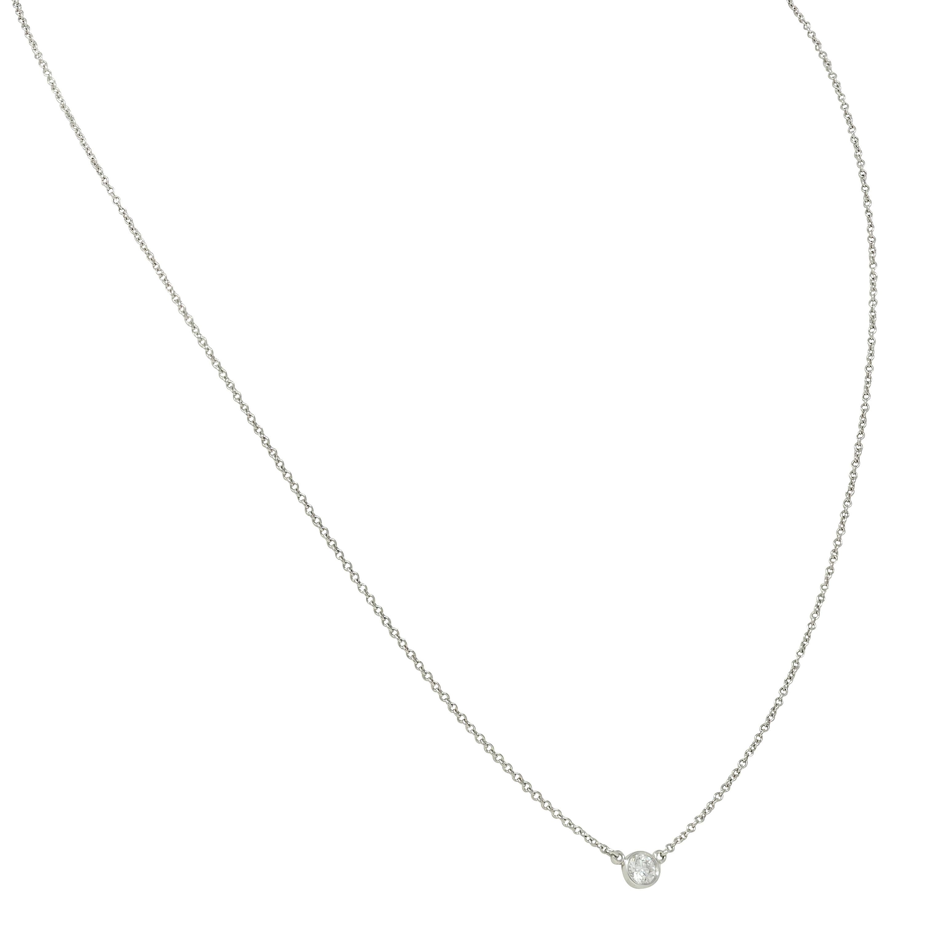 Elsa Peretti 2000's Diamond Platinum Diamonds-By-The-Yard Necklace