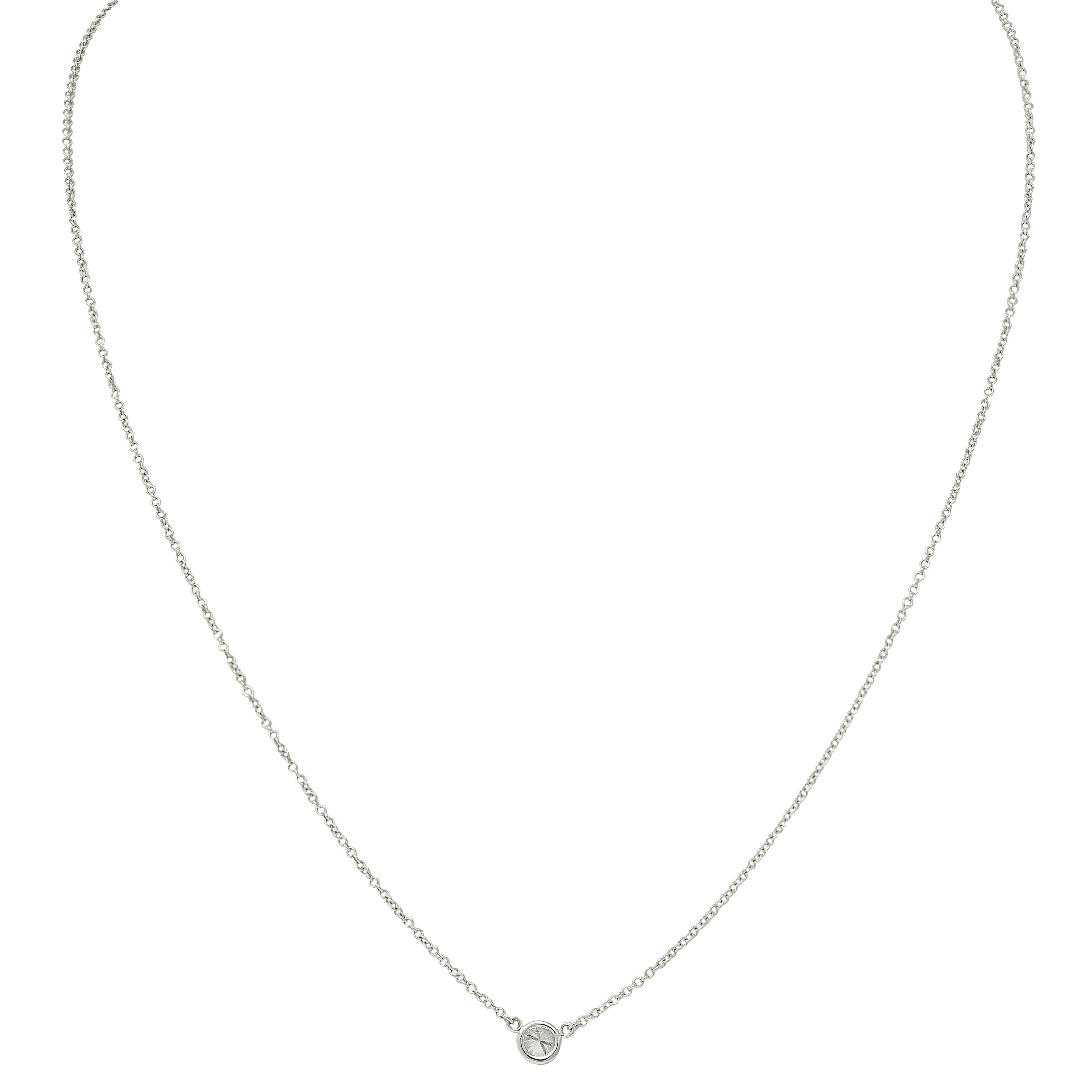 Elsa Peretti 2000's Diamond Platinum Diamonds-By-The-Yard Necklace