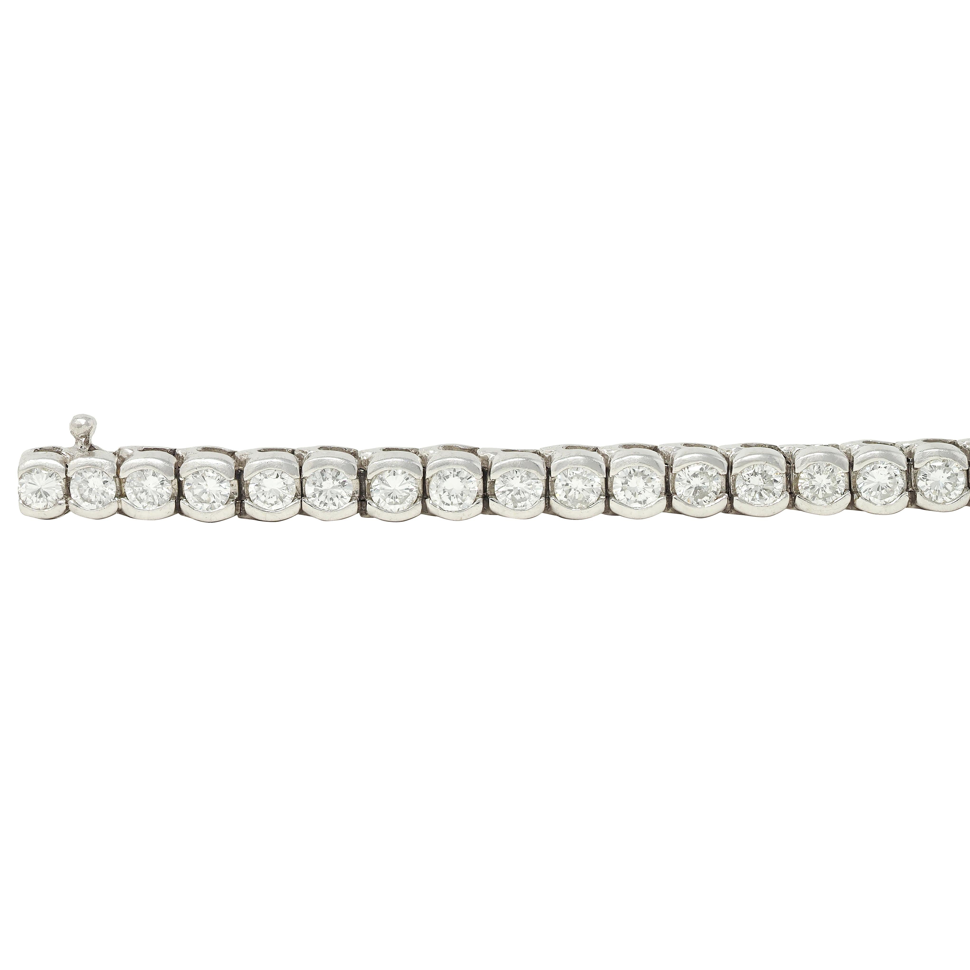 Contemporary 5.00 CTW Diamond Platinum Vintage Semi-Bezel Line Bracelet