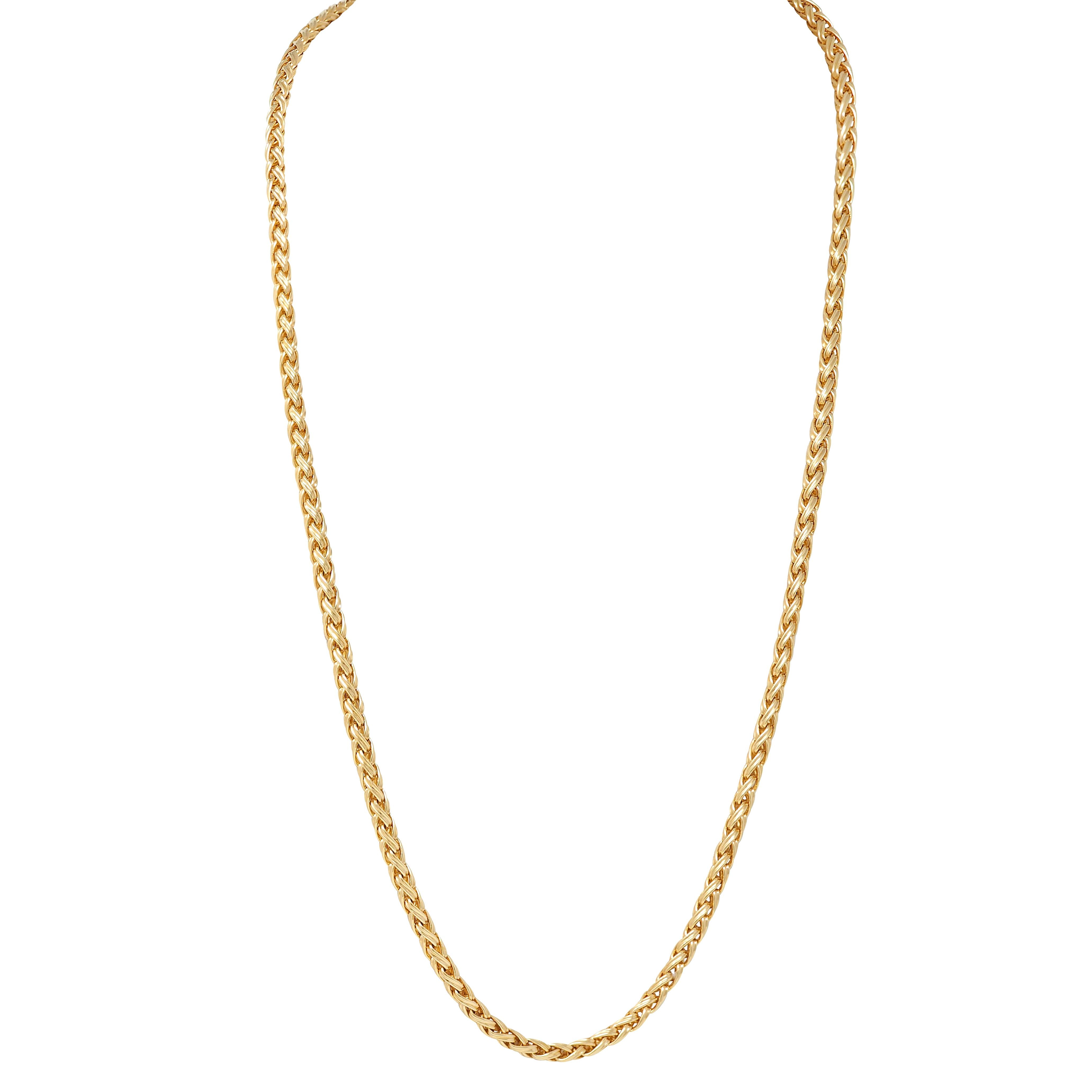 Tiffany & Co. 1990's 18K Gold Russian Weave Vintage 32 Inch Long Chain Necklace