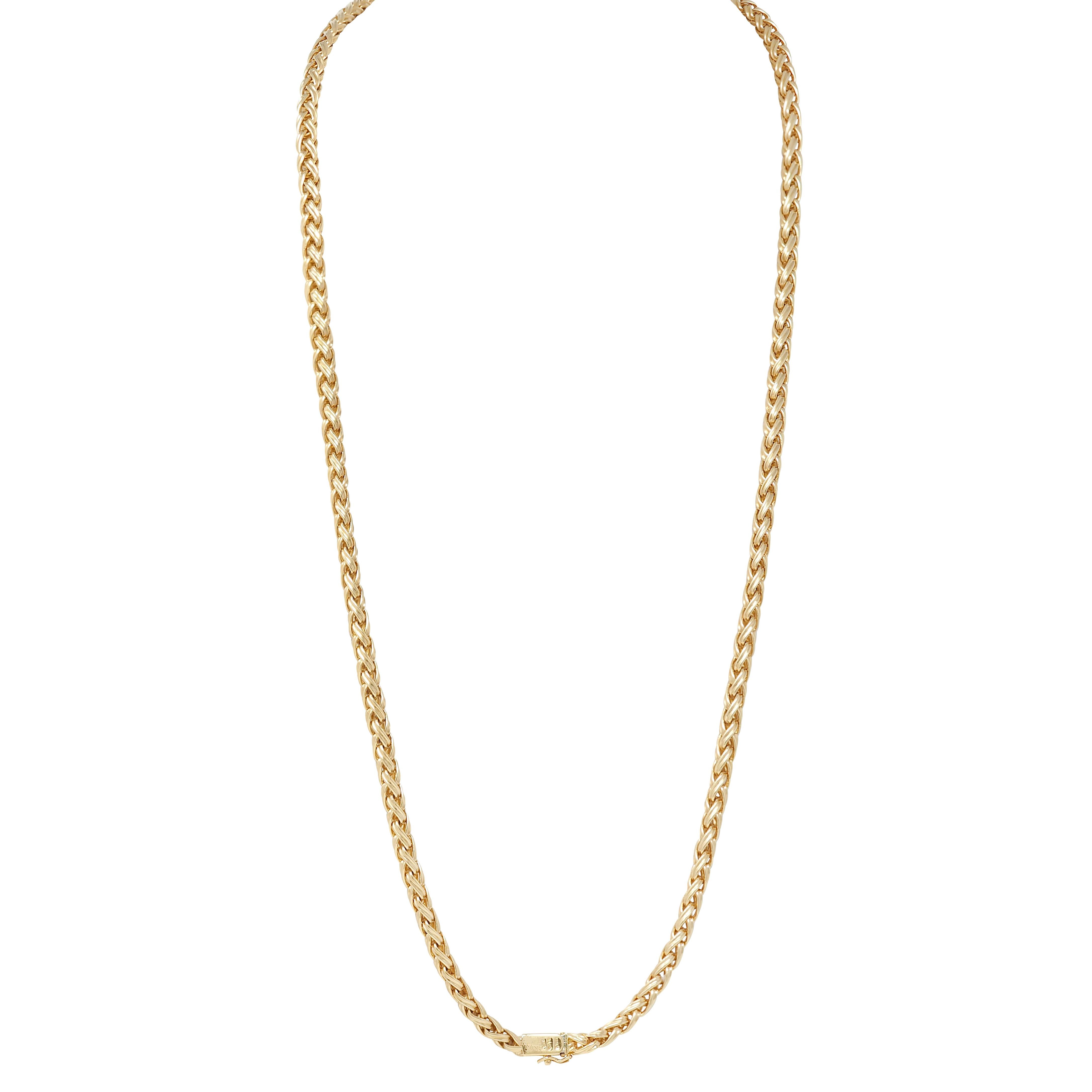 Tiffany & Co. 1990's 18K Gold Russian Weave Vintage 32 Inch Long Chain Necklace