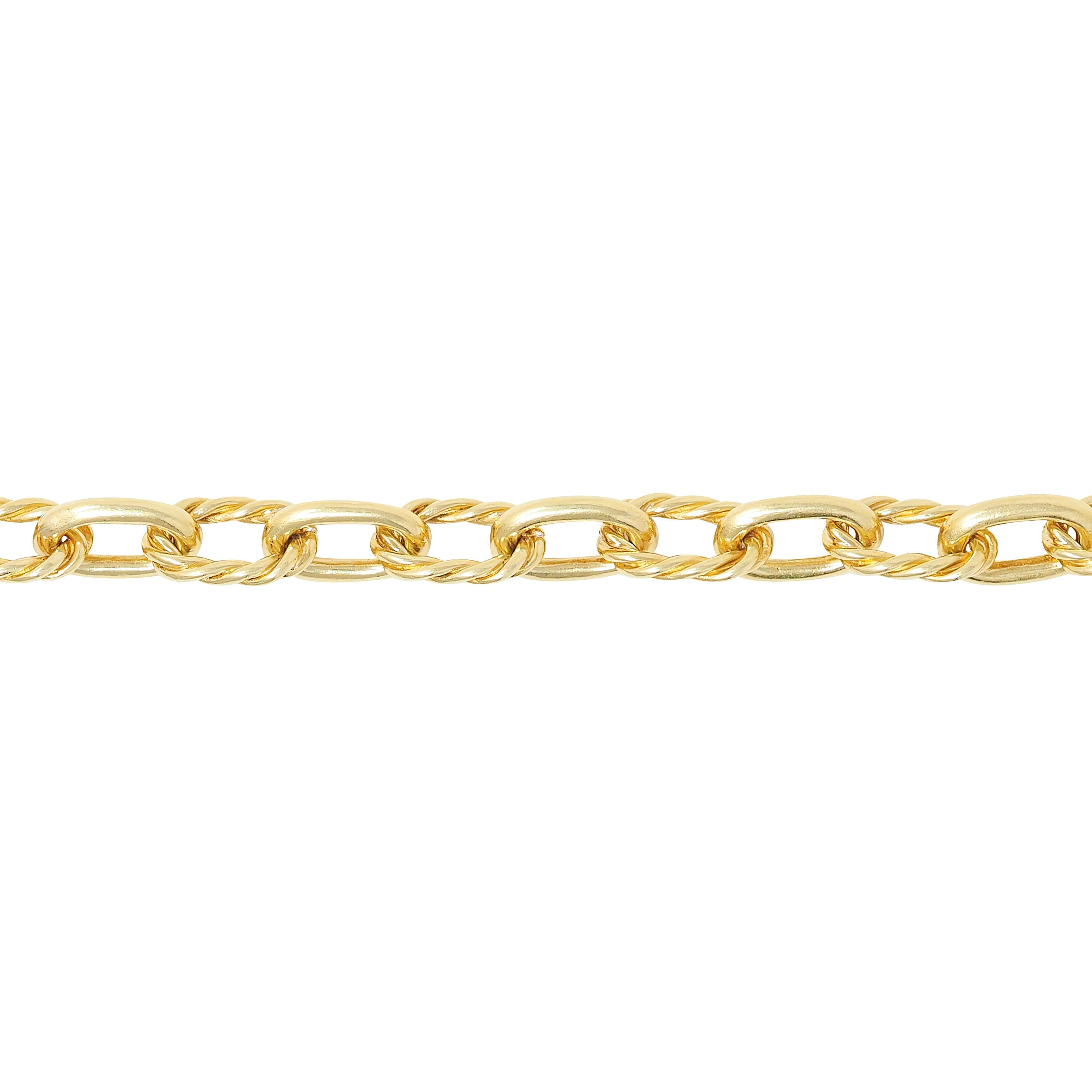 Tiffany & Co. 1960's 18 Karat Yellow Vintage Twisted Rope Link Chain Bracelet
