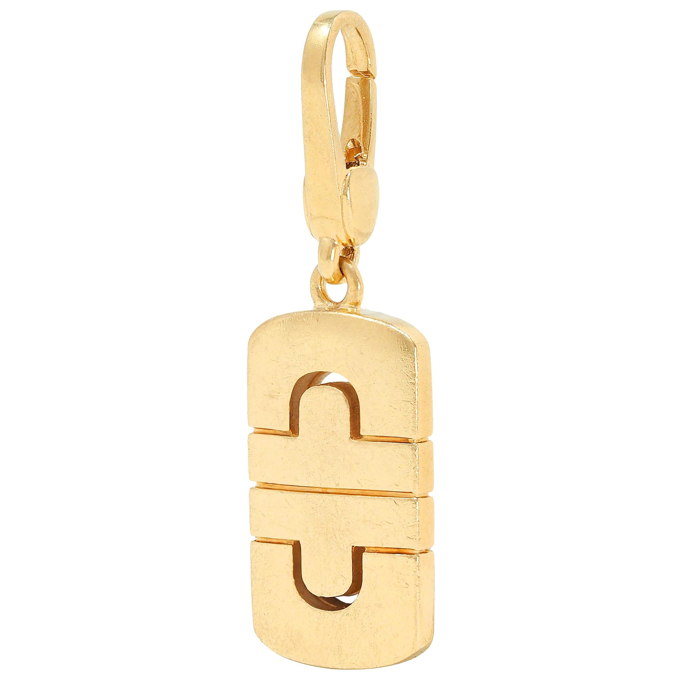 Bulgari 1990's 18 Karat Yellow Gold Vintage Parentesi Pendant Charm