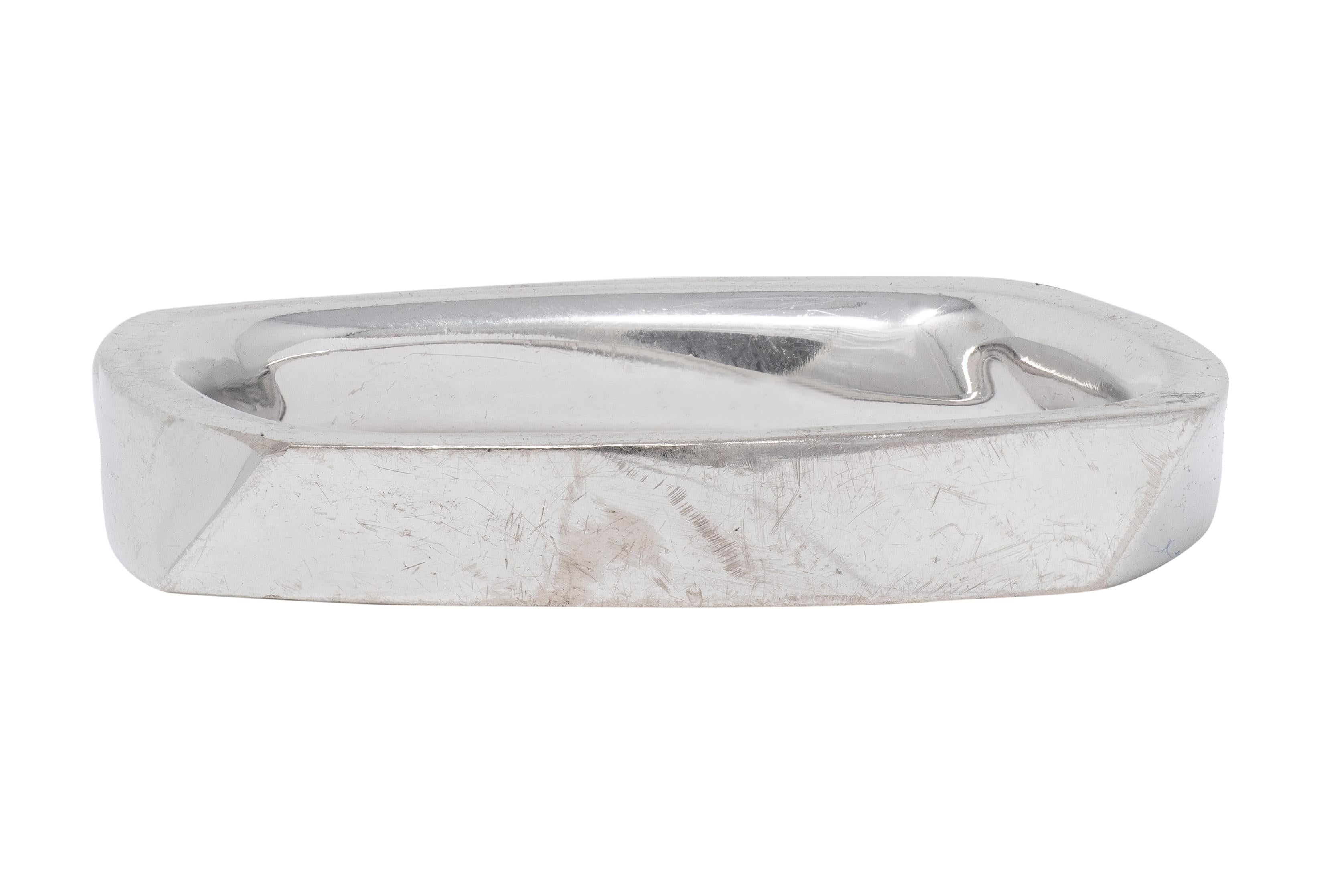 Frank Gehry Tiffany & Co. 1990's Diamond 18K White Gold Square Torque Band Ring