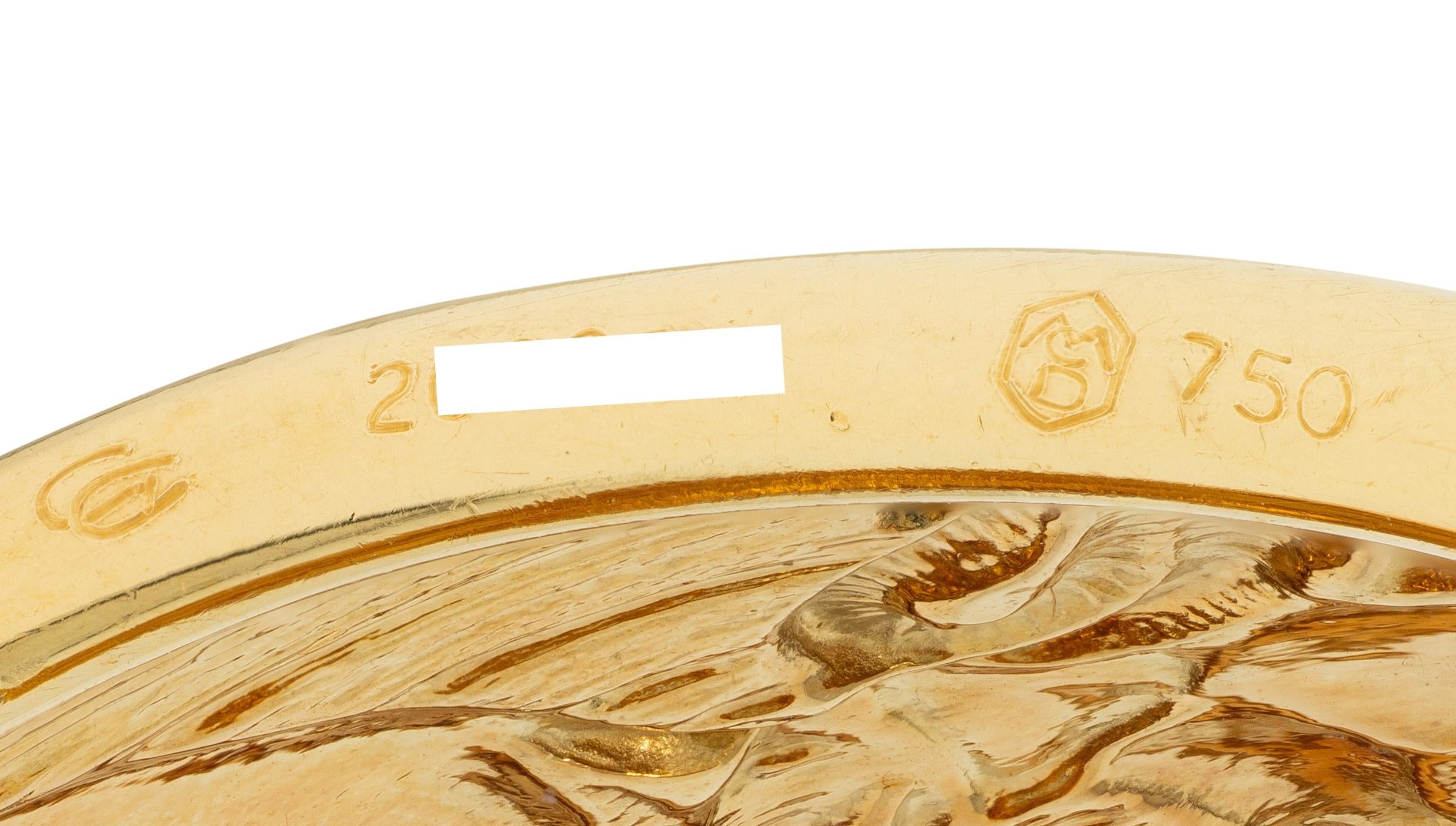 Carrera y Carrera 1990's 18 Karat Yellow Gold Vintage Elephant Cuff Bracelet