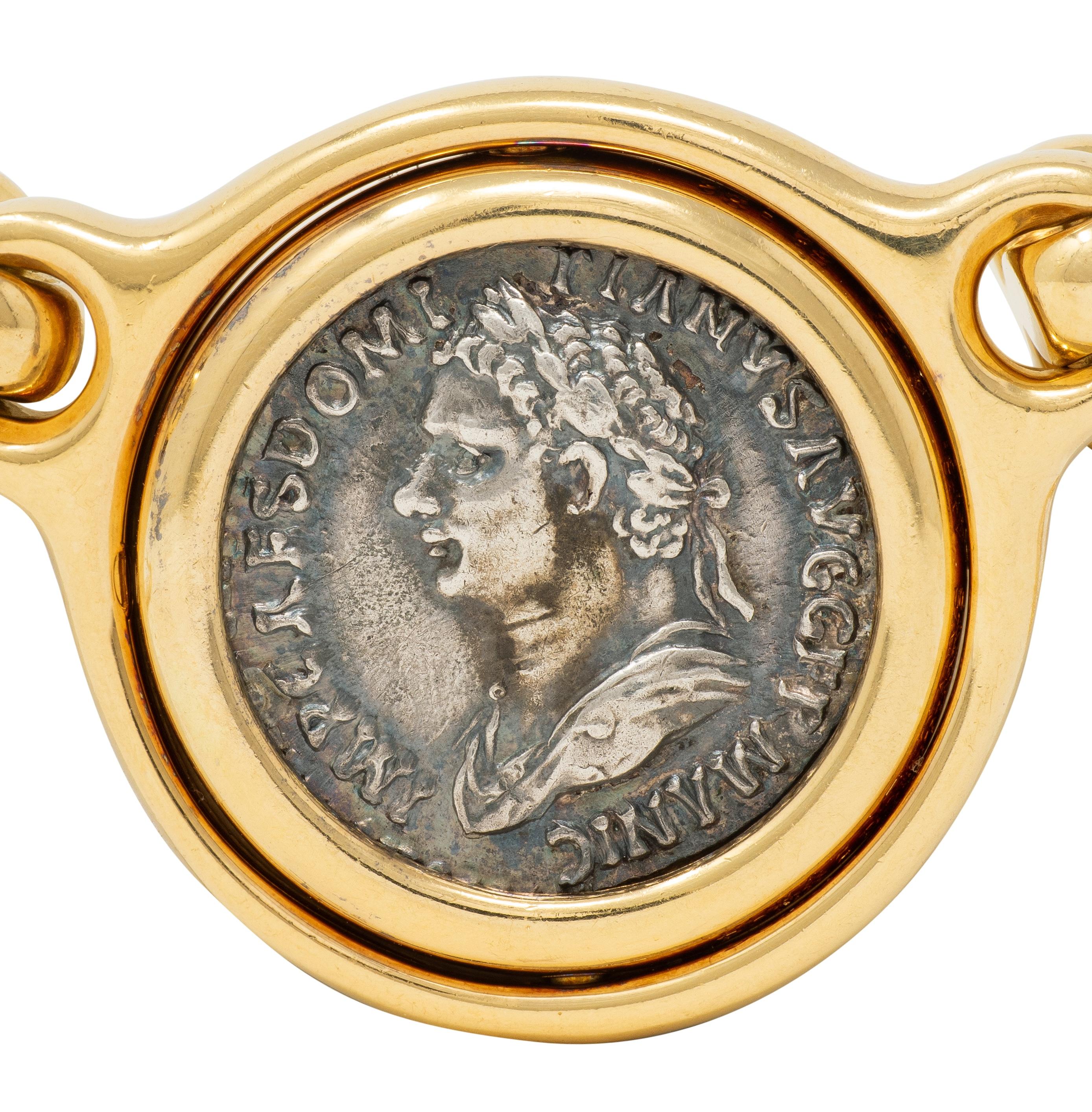 Bulgari Ancient Coin 18K Gold Vintage Flip Roman Constantine Vintage Necklace