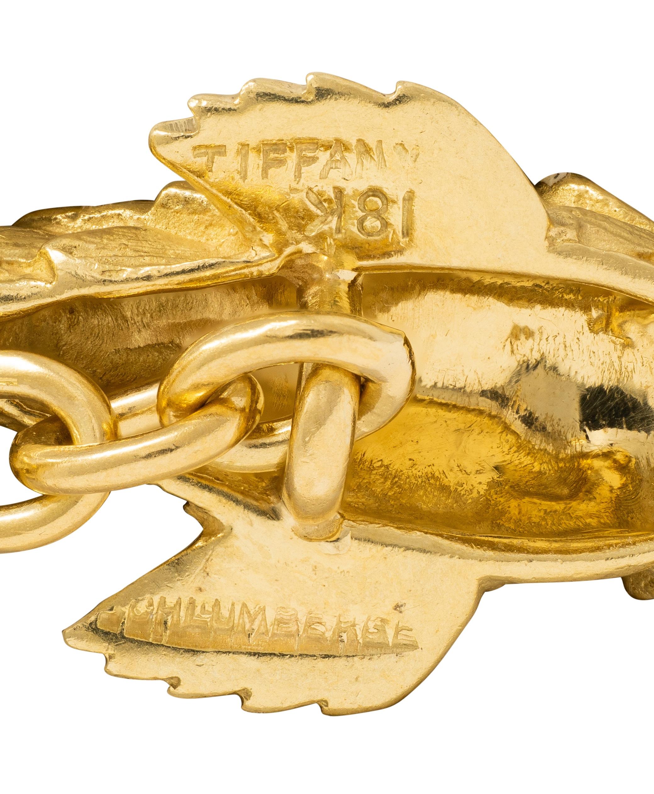 Schlumberger Tiffany & Co. 1960's Sapphire 18K Gold Vintage Fish Cufflinks