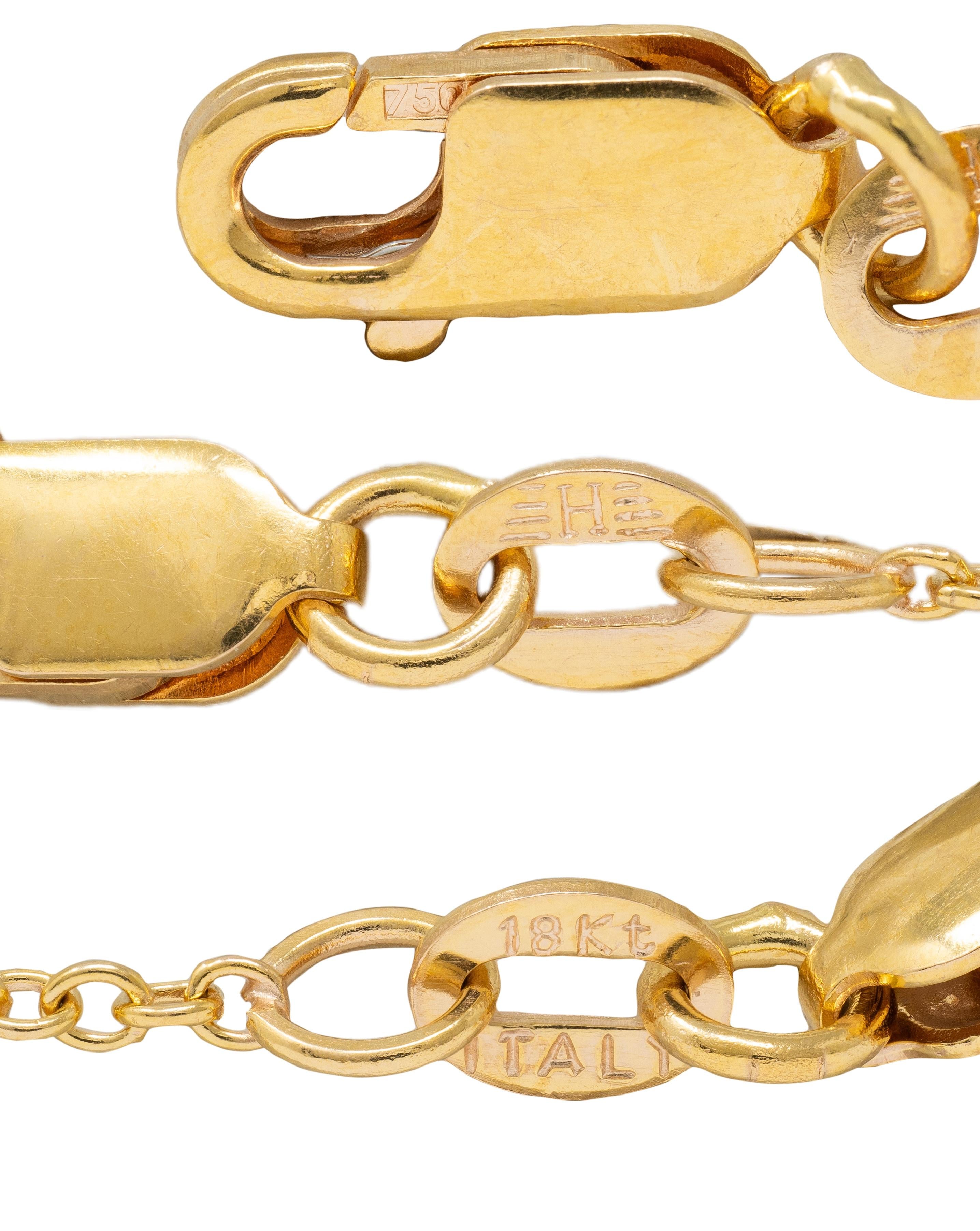 Diamond Ruby Platinum 18 Karat Yellow Gold Bird-On-A-Swing Pendant Necklace