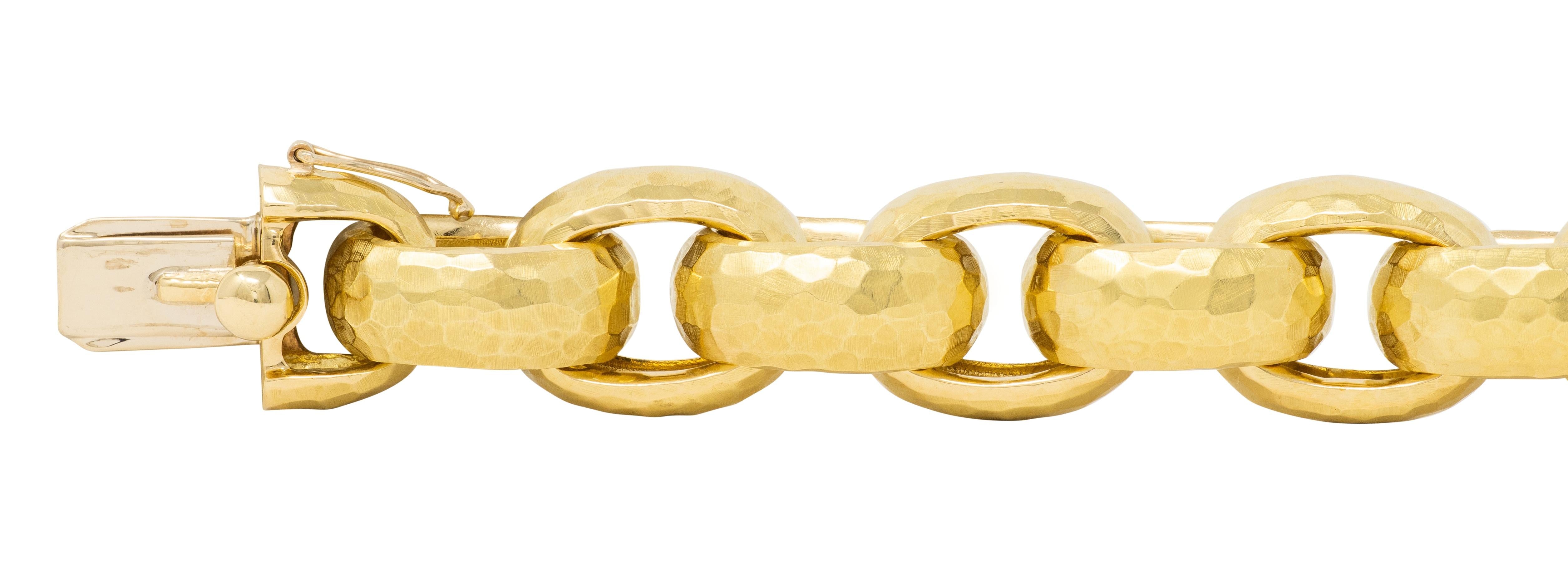 Paloma Picasso Tiffany & Co. 1980's Vintage 18K Gold Hammered Link Bracelet