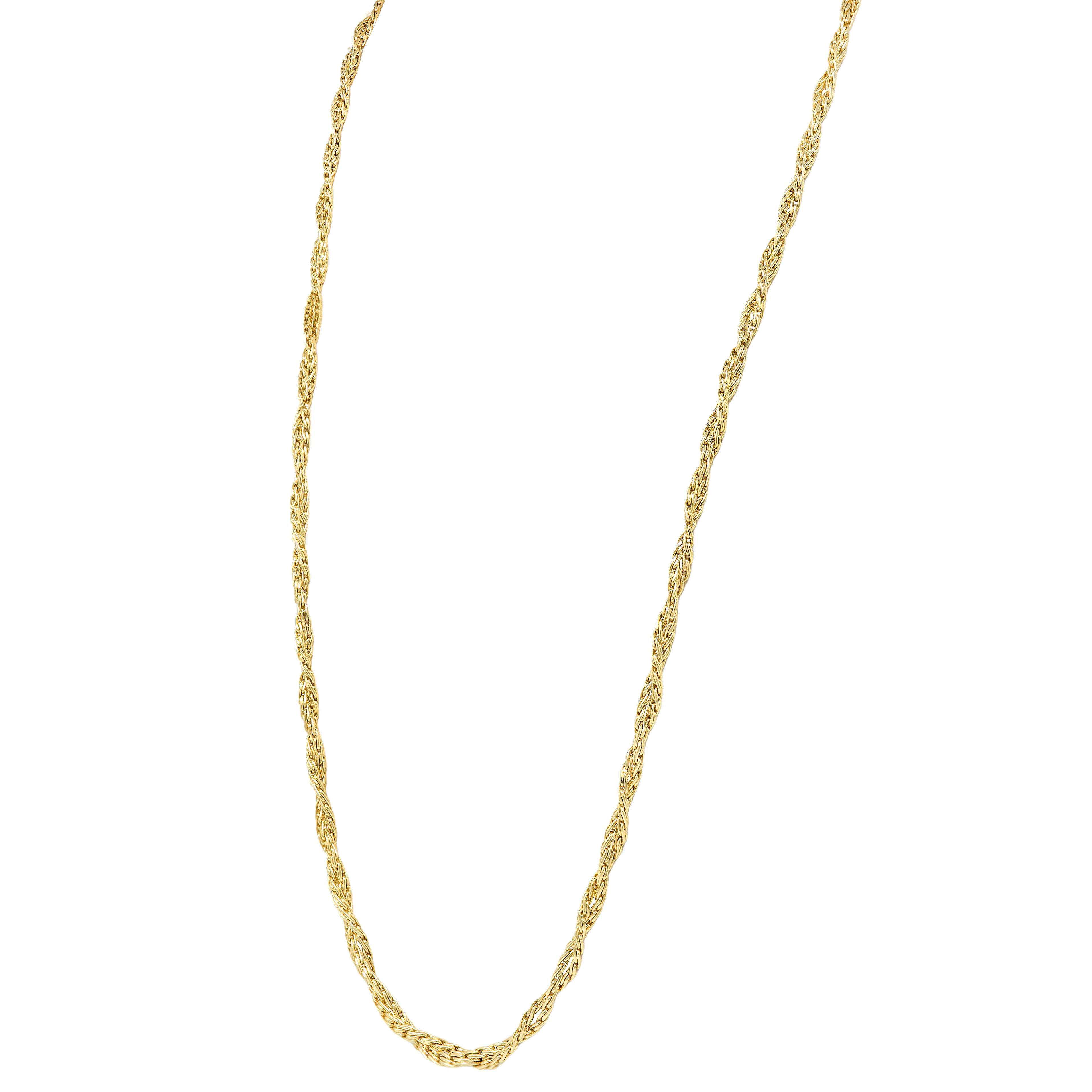 Buccellati 1970's 18 Karat Yellow Gold Vintage Twisted Rope Chain Necklace