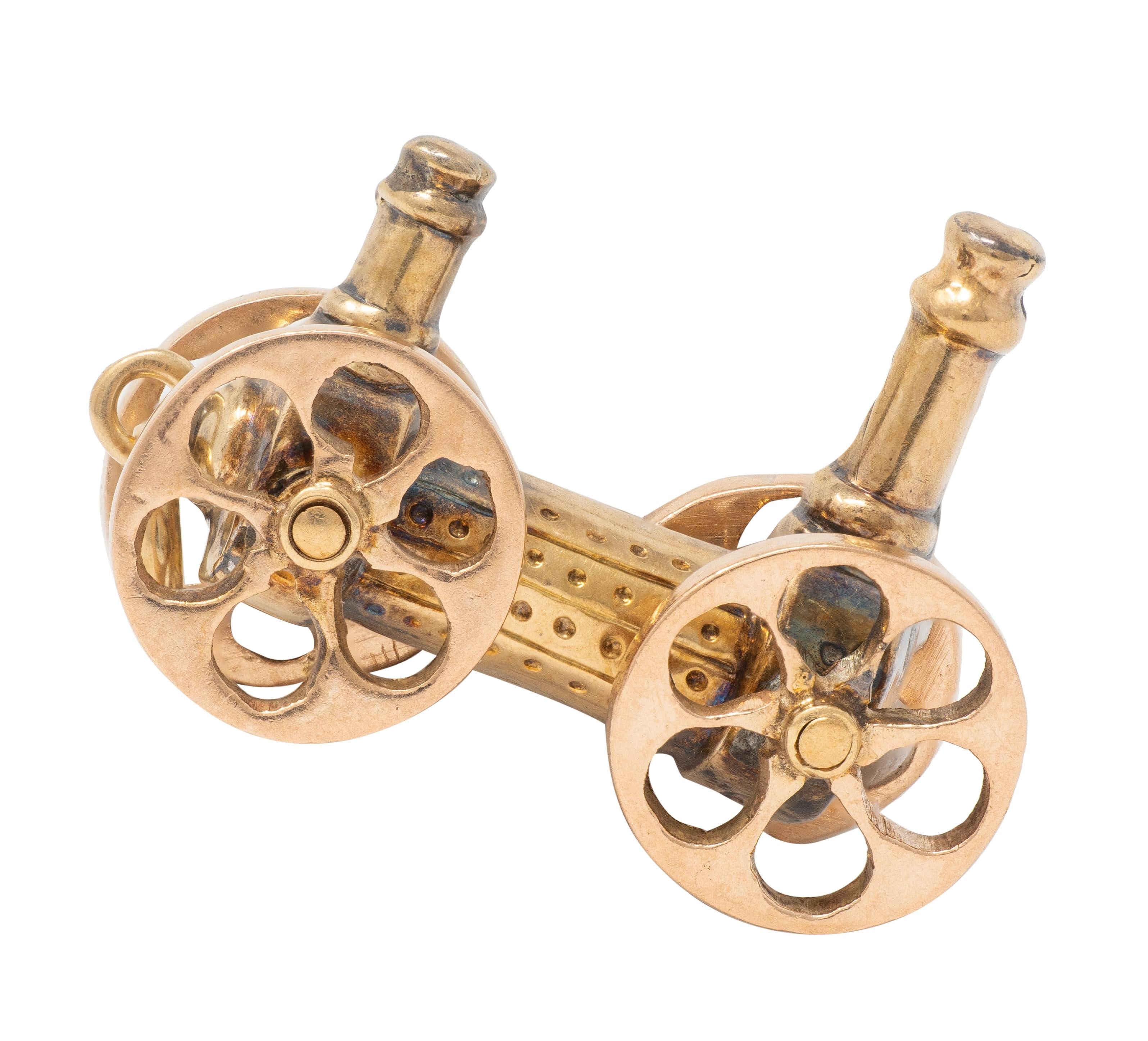 Victorian 14 Karat Two-Tone Gold Antique Locomotive Train Charm