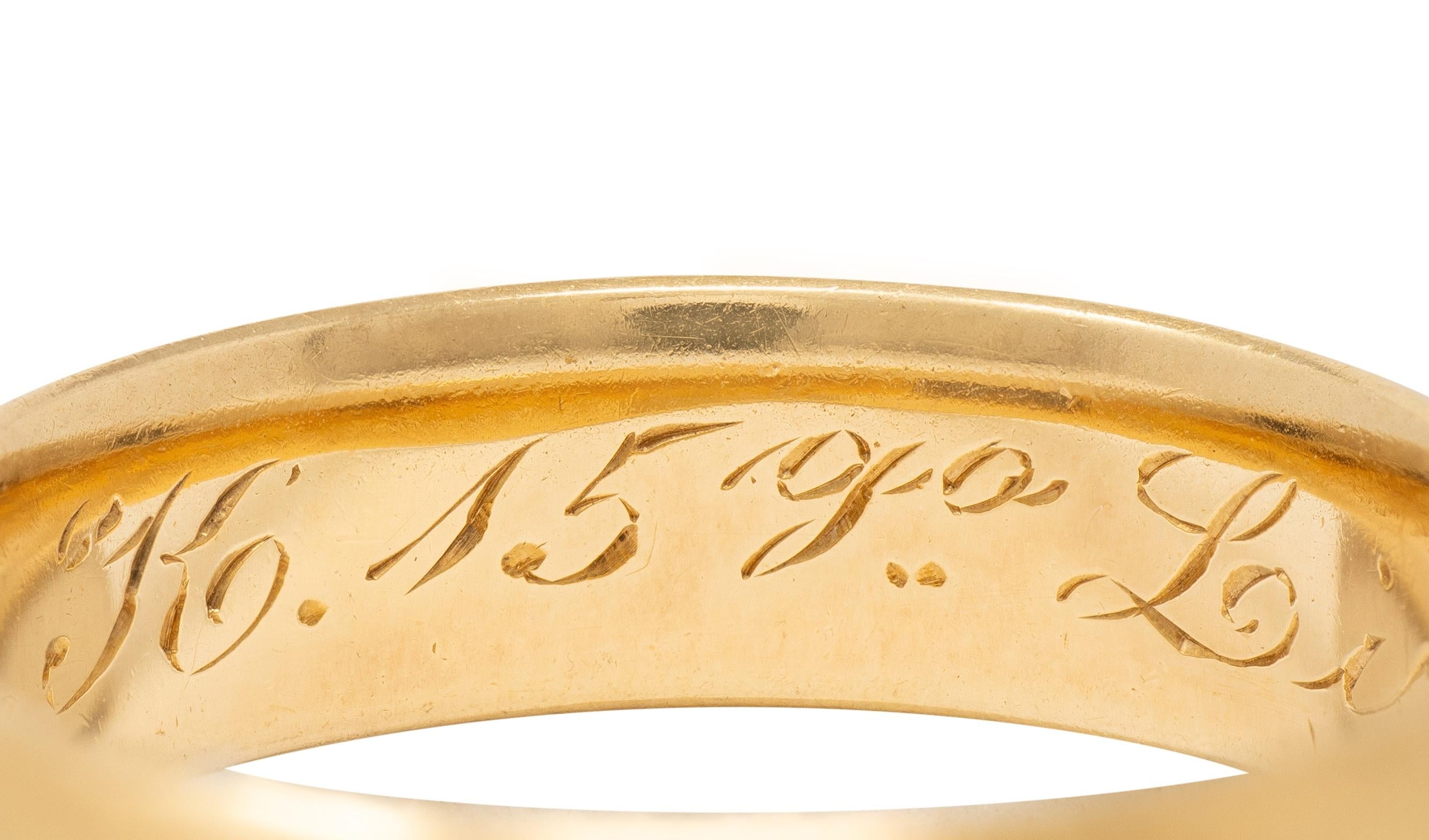 Victorian 18 Karat Yellow Gold Antique Wide Unisex Wedding Band Ring