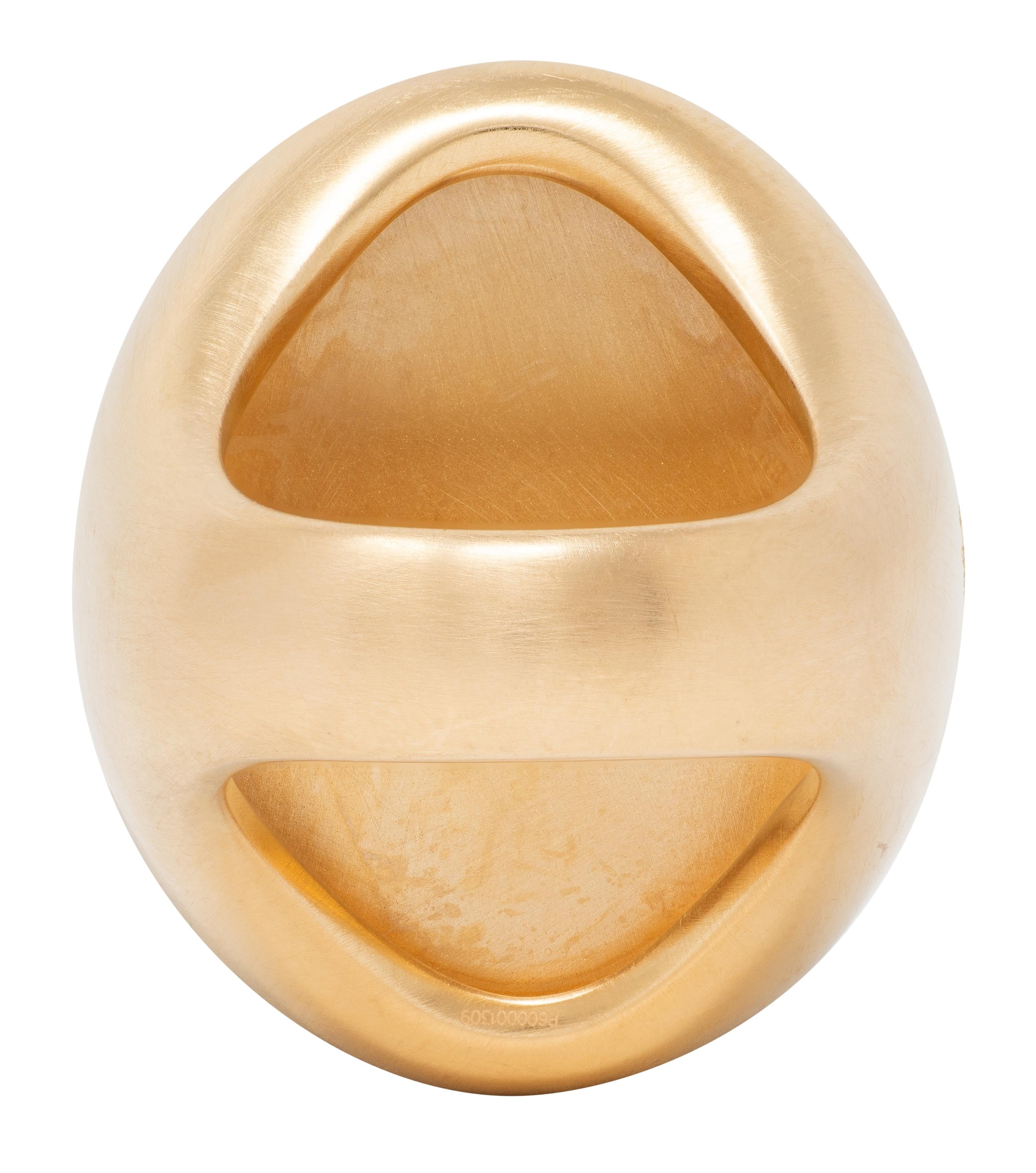 Pomellato Carved Shell 18 Karat Rose Gold Eva Snake Cameo Signet Ring