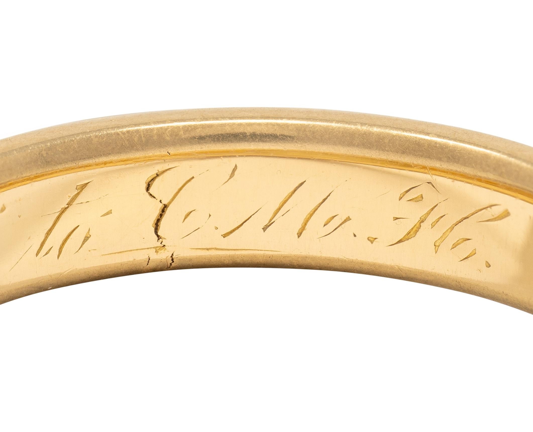 Victorian 18 Karat Yellow Gold Antique Unisex Wedding Band Ring