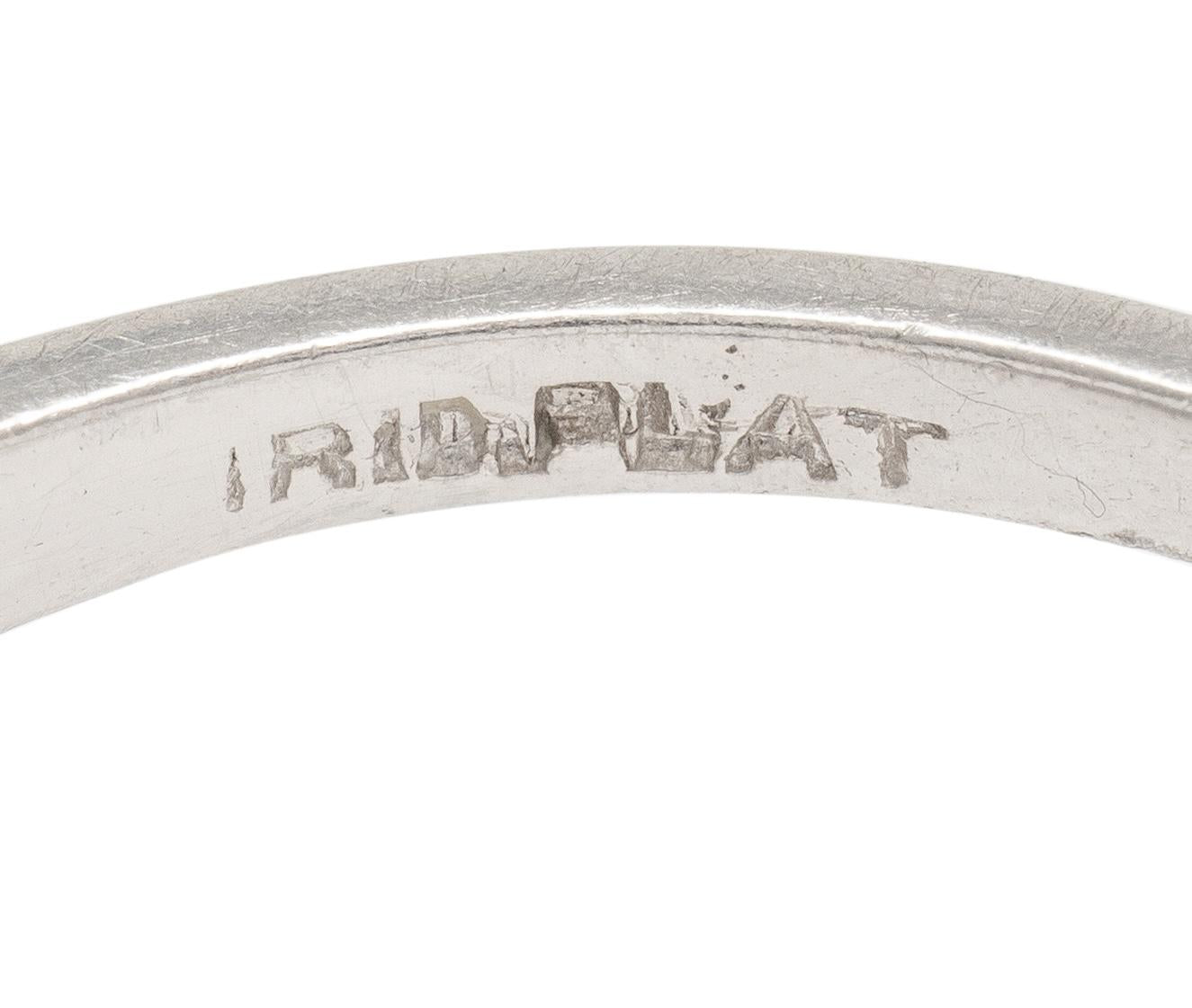 Art Deco Old European Cut Diamond Platinum Vintage Geometric Engagement Ring