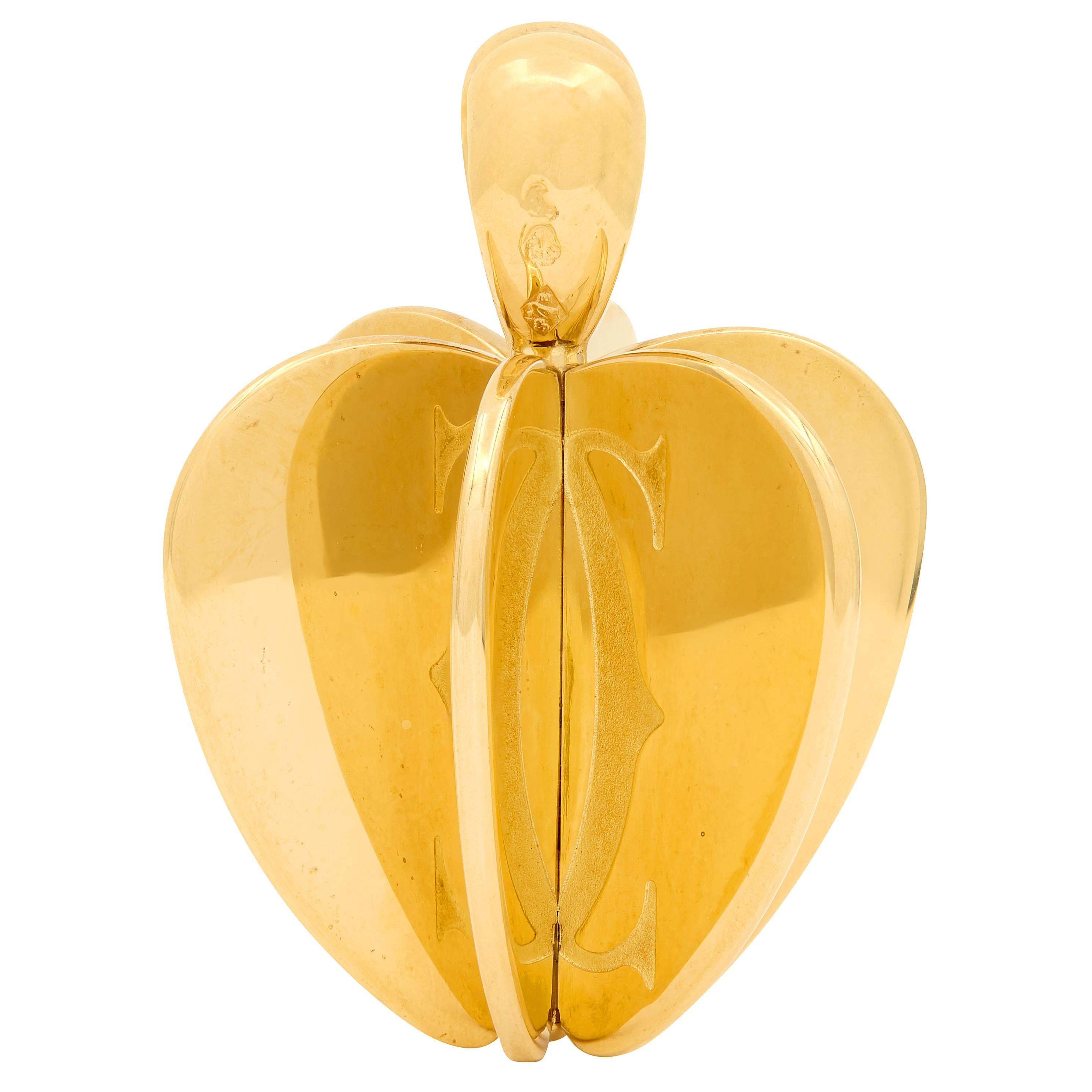 Cartier French 2000's 18 Karat Yellow Gold Golden Apple Pendant