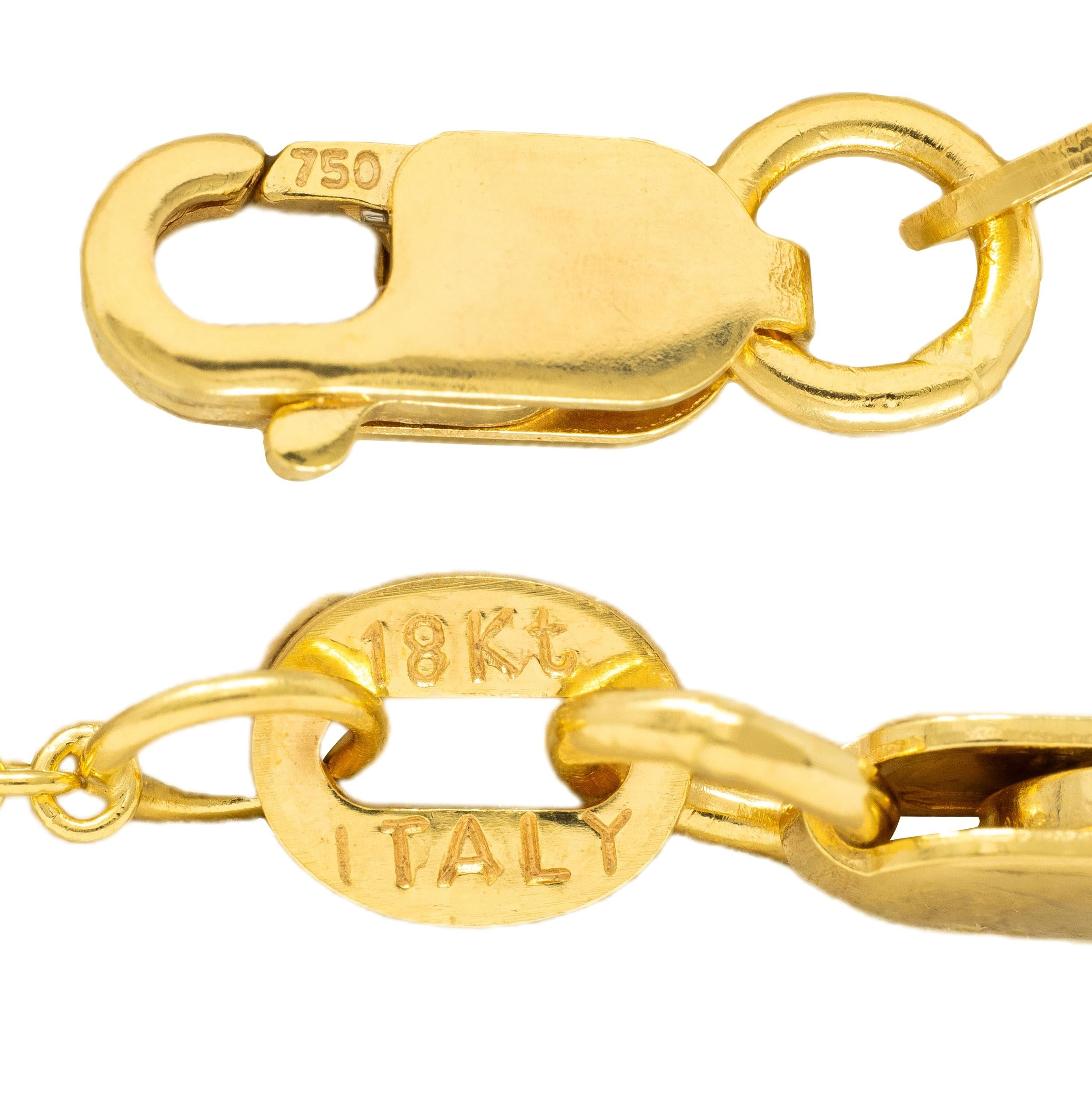 Tiffany & Co. Elsa Peretti Diamond 18K Gold Open Heart Pendant Necklace