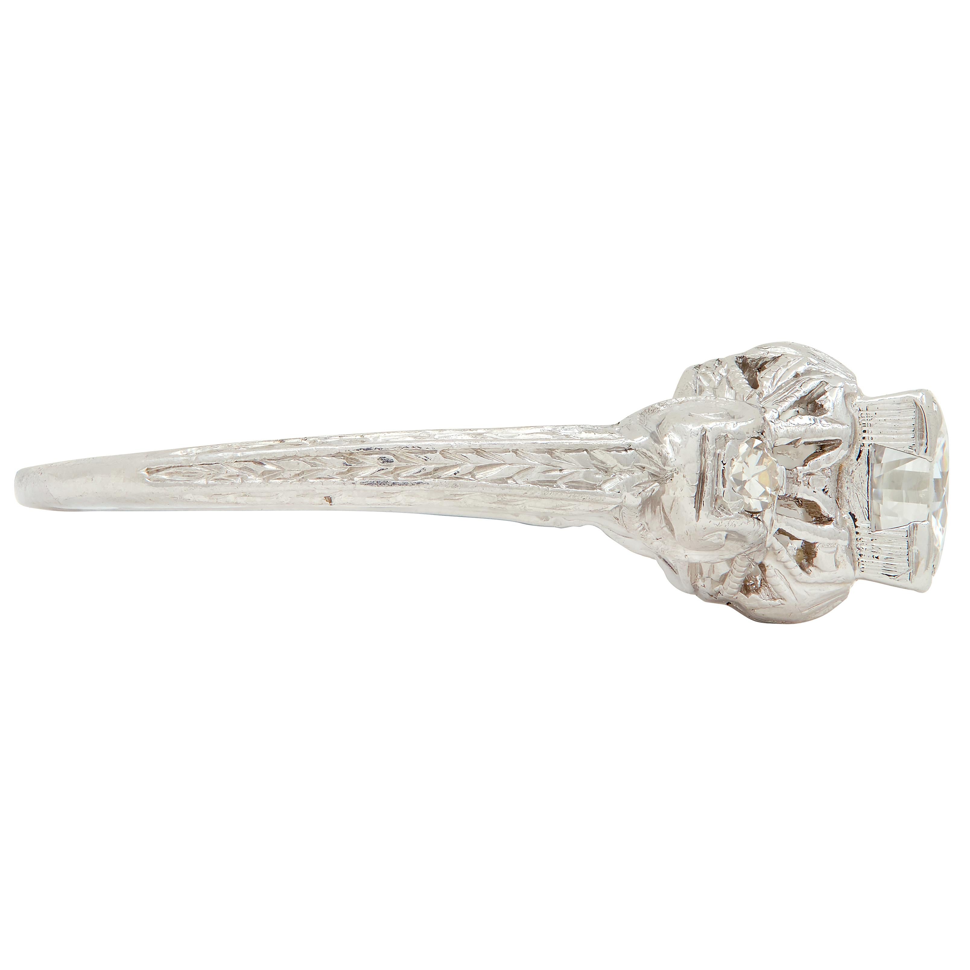 Maurice Tishman Art Deco 0.40 CTW Diamond Platinum Vintage Engagement Ring