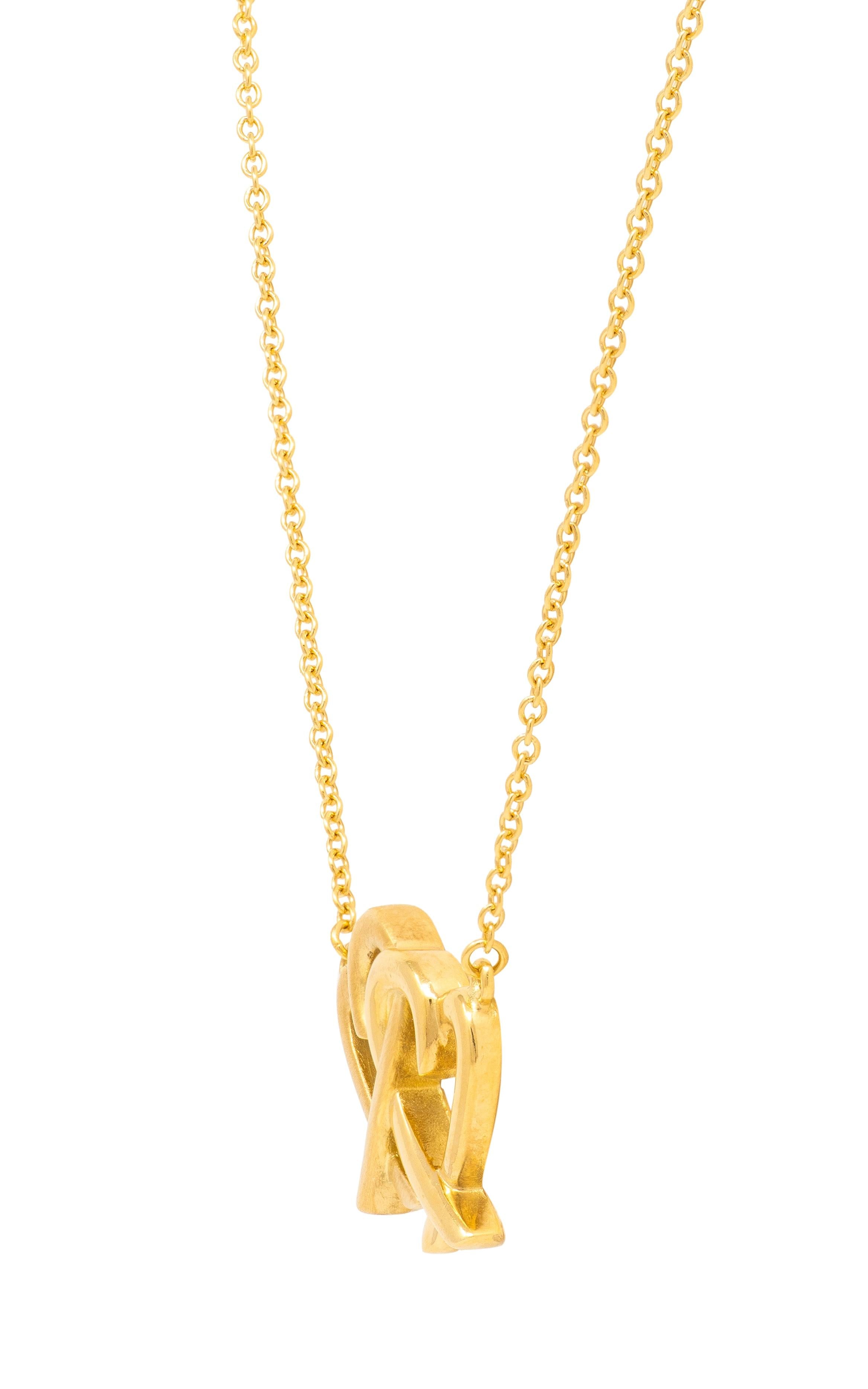 Paloma Picasso Tiffany & Co. 1990s 18K Vintage Double Loving Hearts Necklace