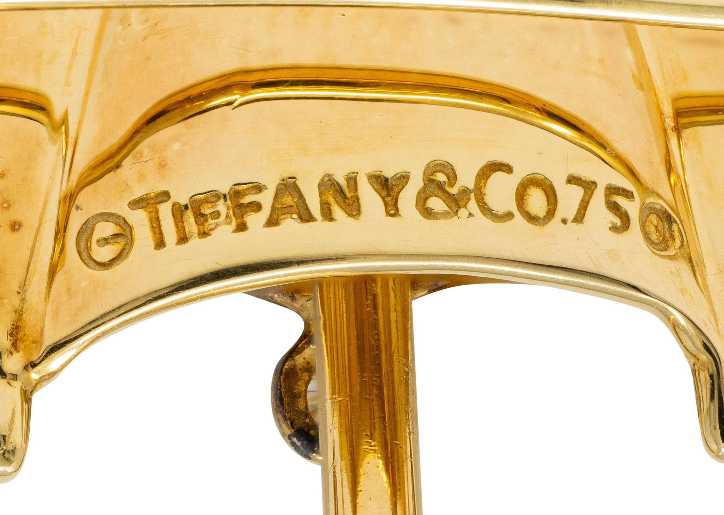 Tiffany & Co. 1960's Diamond 18 Karat Yellow Gold Vintage Umbrella Brooch