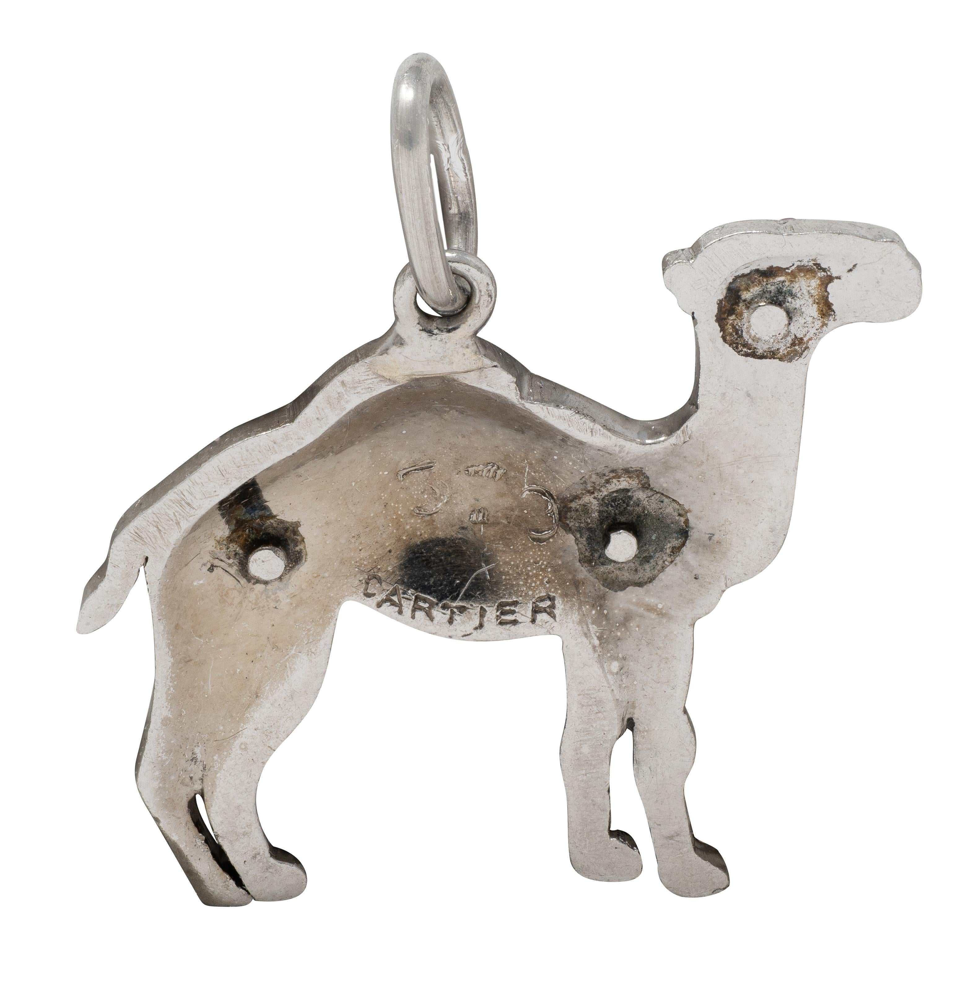 Cartier Art Deco Diamond Ruby Platinum Vintage Camel Charm