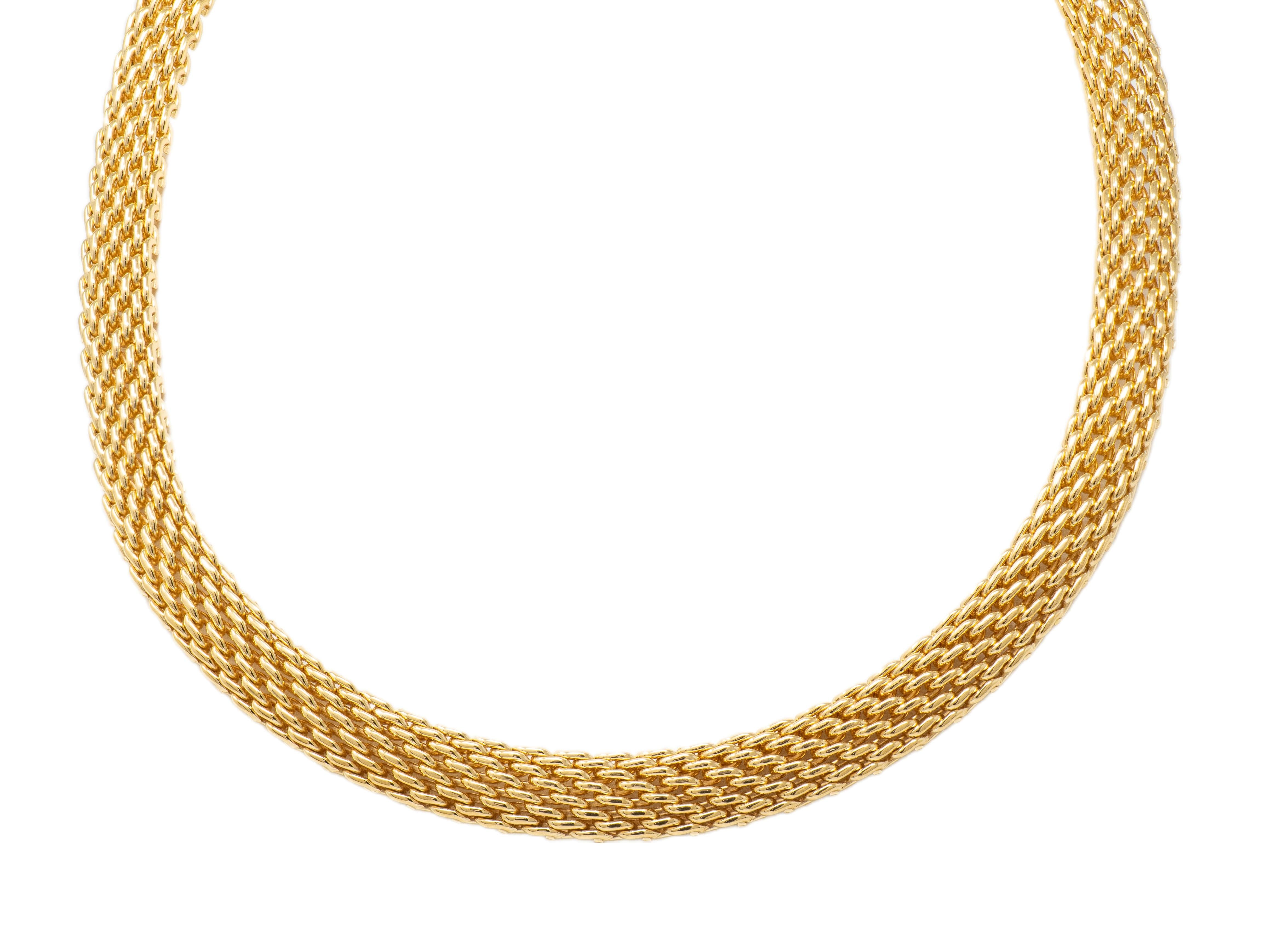 Tiffany & Co. 2001 18 Karat Yellow Gold Vintage Somerset Mesh Necklace