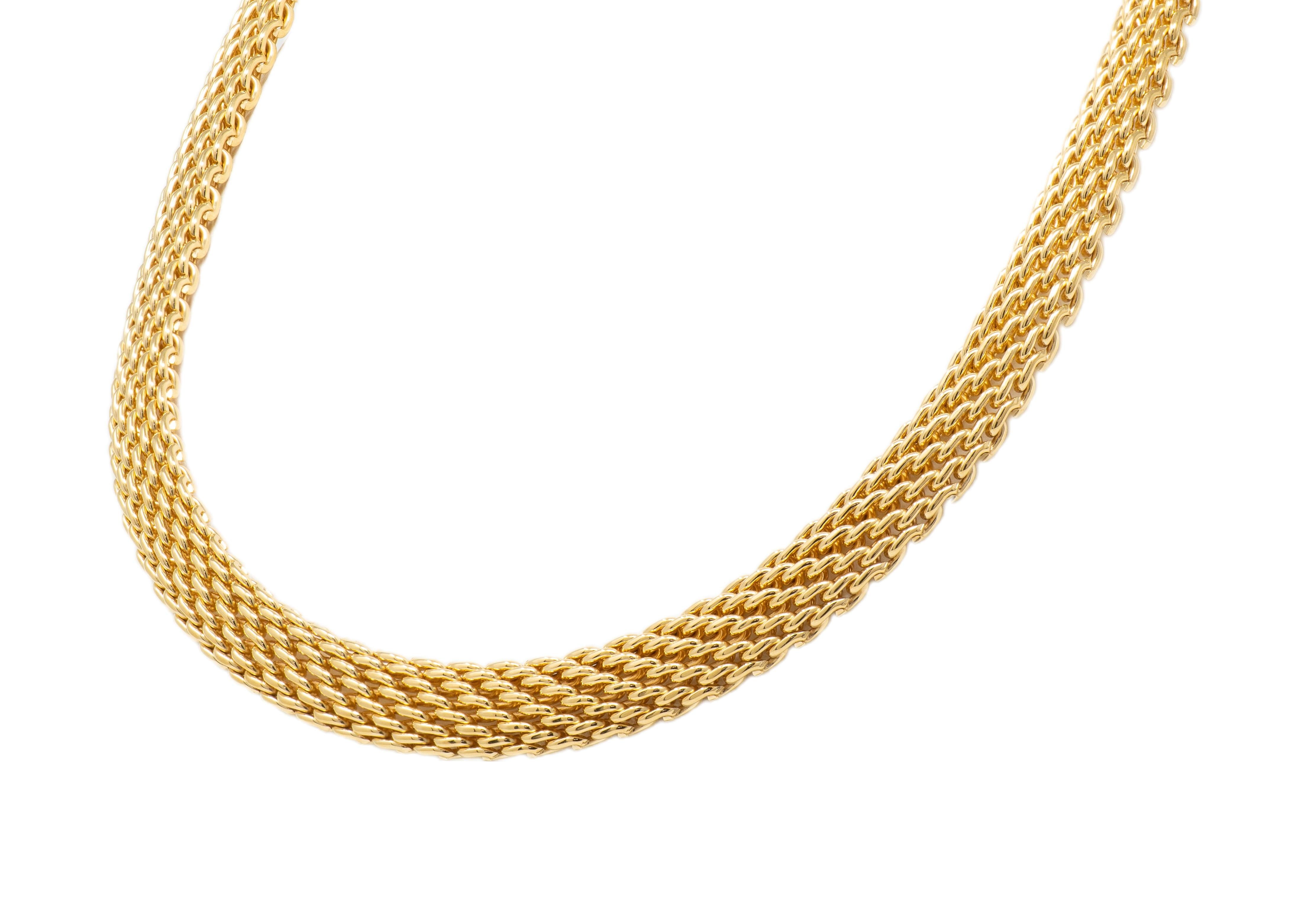 Tiffany & Co. 2001 18 Karat Yellow Gold Vintage Somerset Mesh Necklace