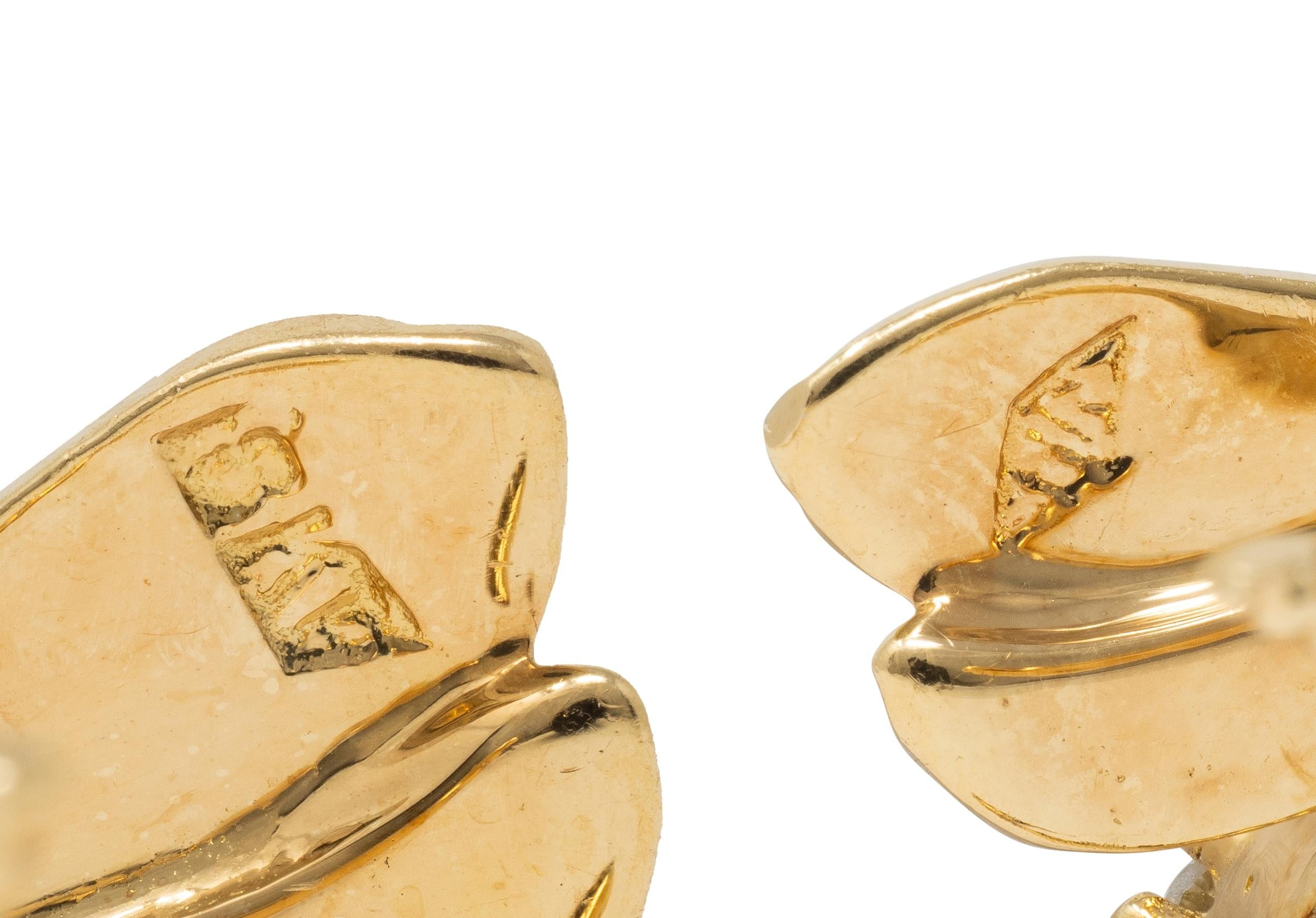 Rosenthal Diamond Emerald Ruby 18K Yellow Gold Vintage Bee Brooch