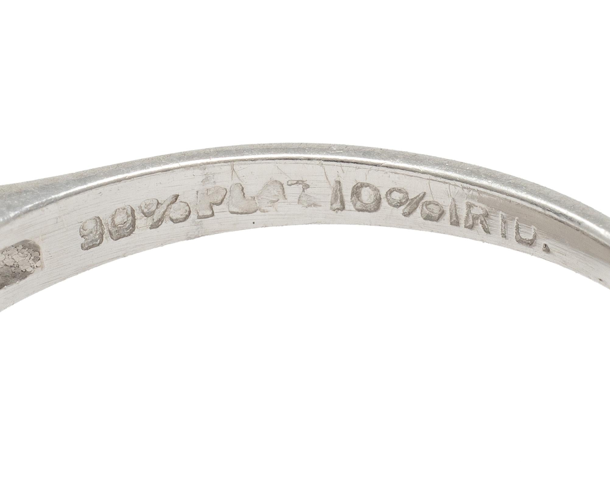 Mid-Century 0.84 CTW Transitional Diamond Platinum Vintage Engagement Ring