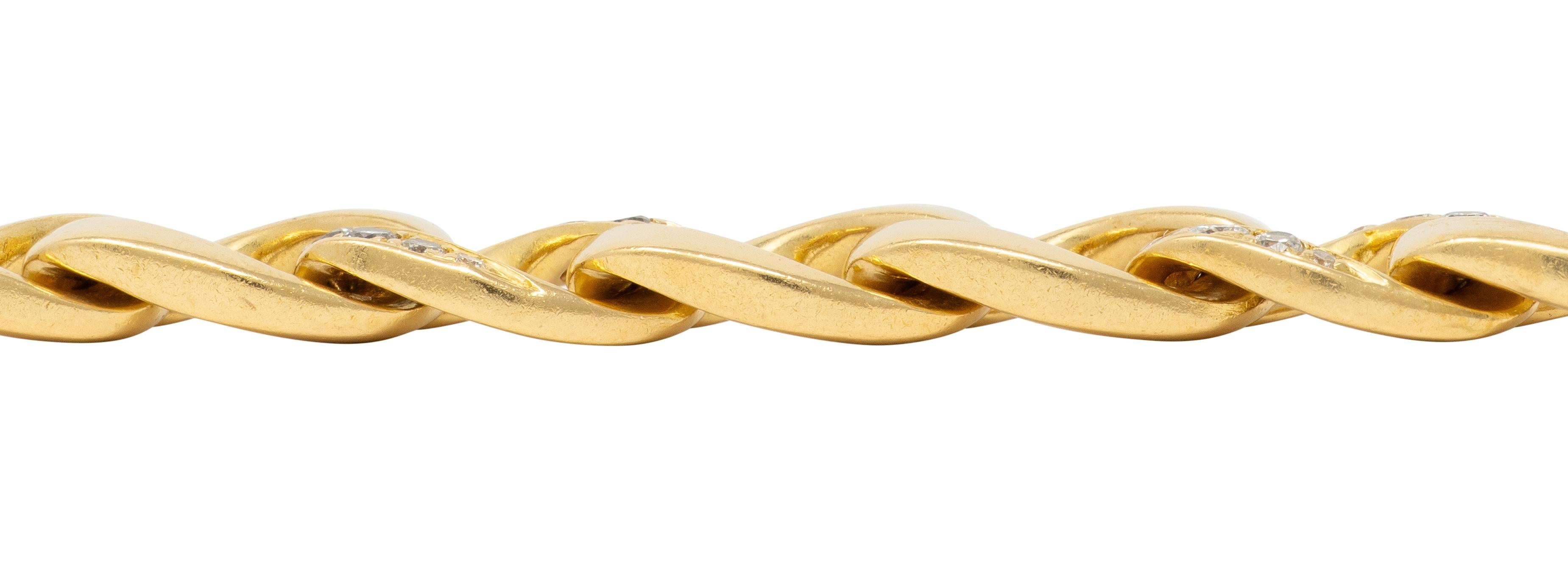 Cartier Paris Georges LEnfant Diamond 18K Gold Vintage Curb Link Unisex Bracelet