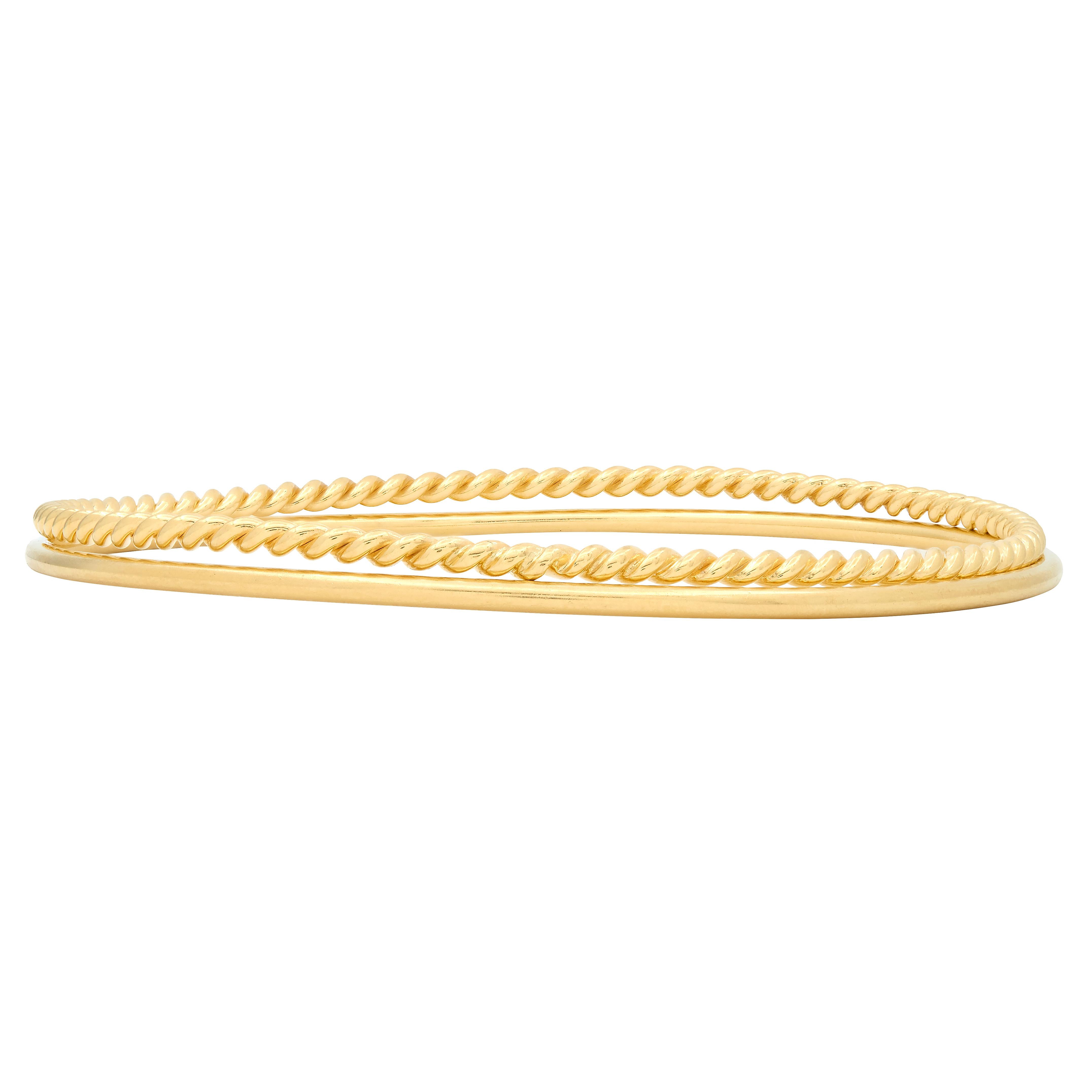 Tiffany & Co. 2000's 18 Karat Yellow Gold Set Of Bangle Bracelets