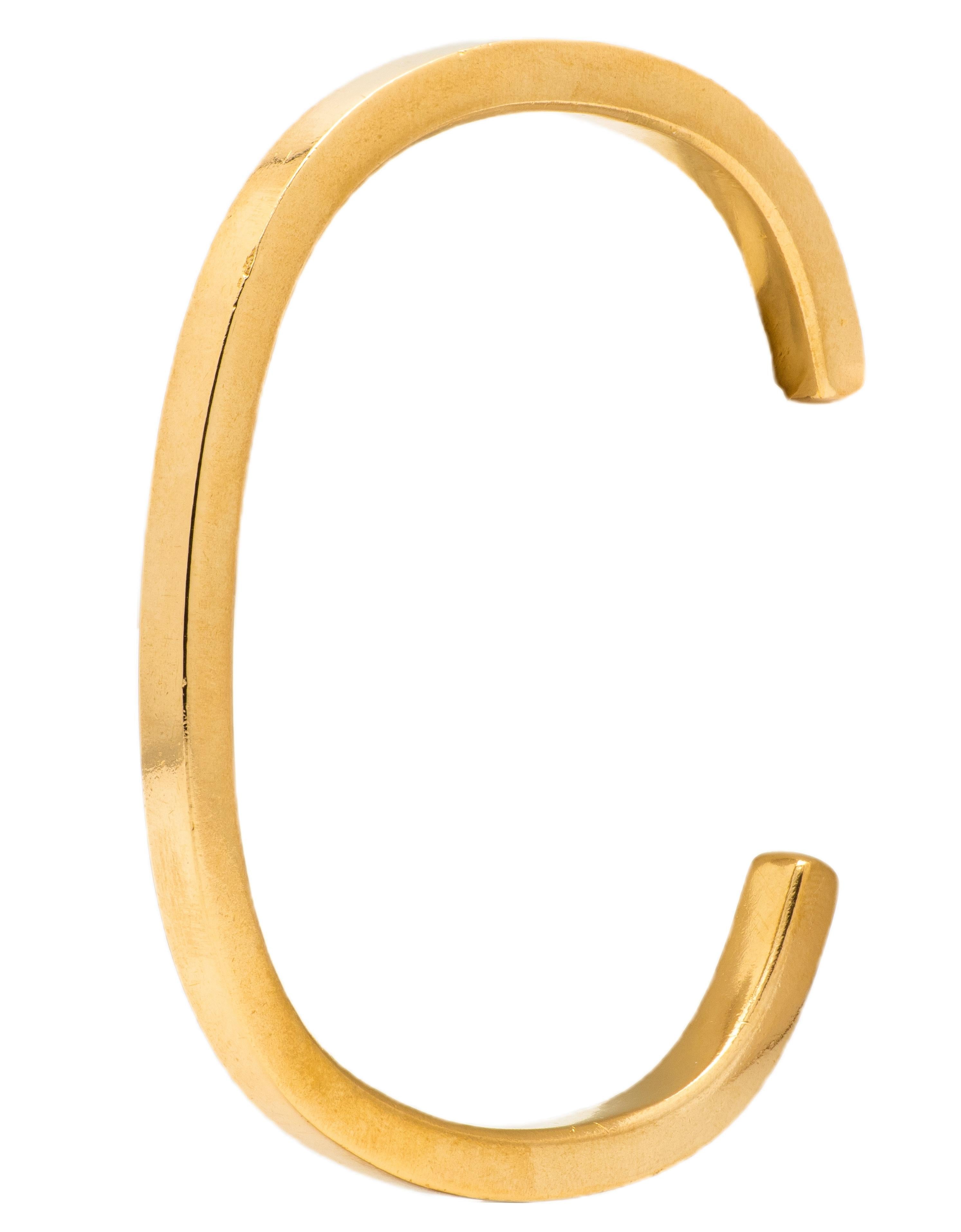 Cartier Dinh Van 1970's 18 Karat Yellow Gold Vintage Cuff Bracelet