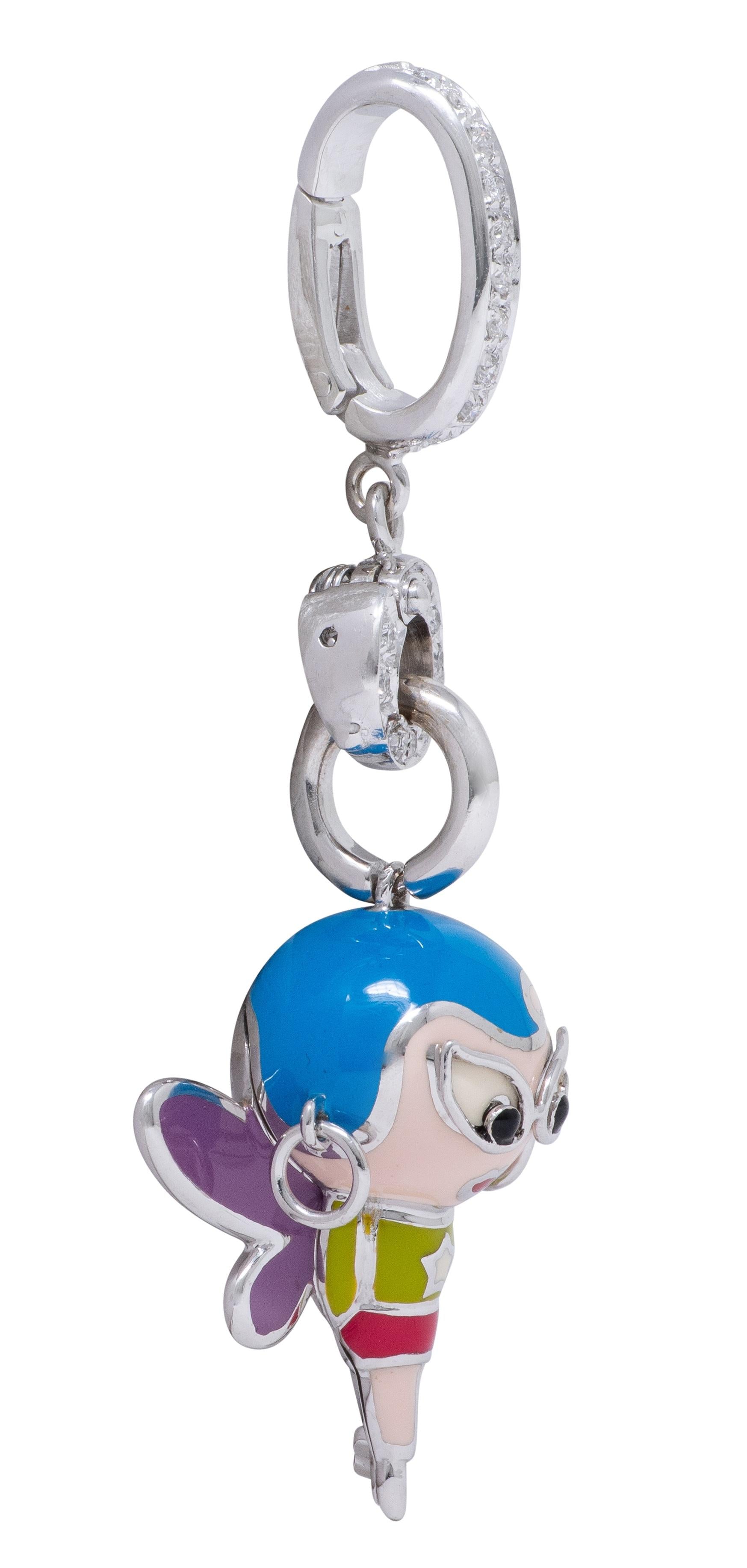 Aaron Basha 2000's Diamond Enamel Supergirl Charm