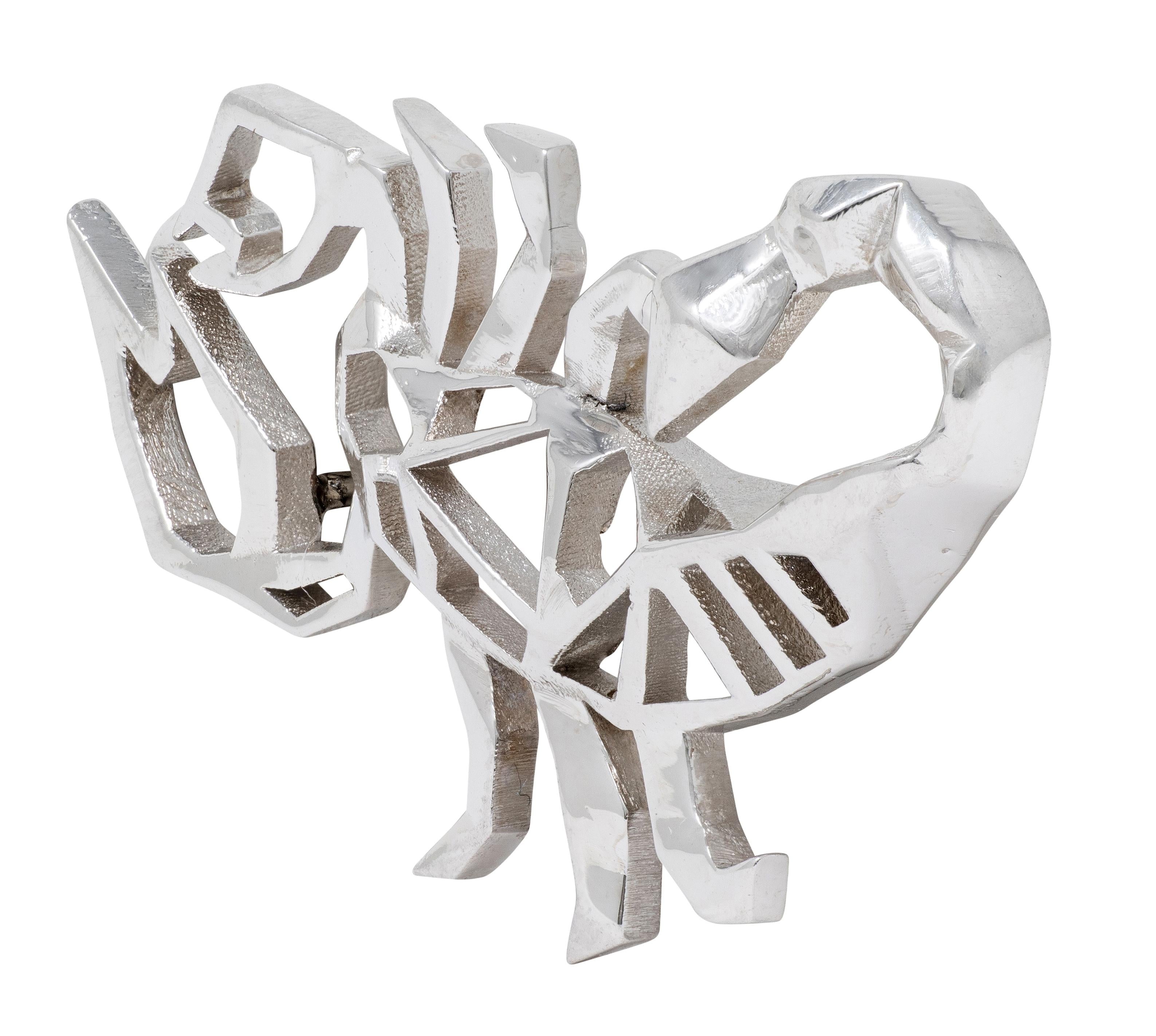 BRASH Platinum Faceted Geometric GEO Scorpion Unisex Scorpio Brooch Pin