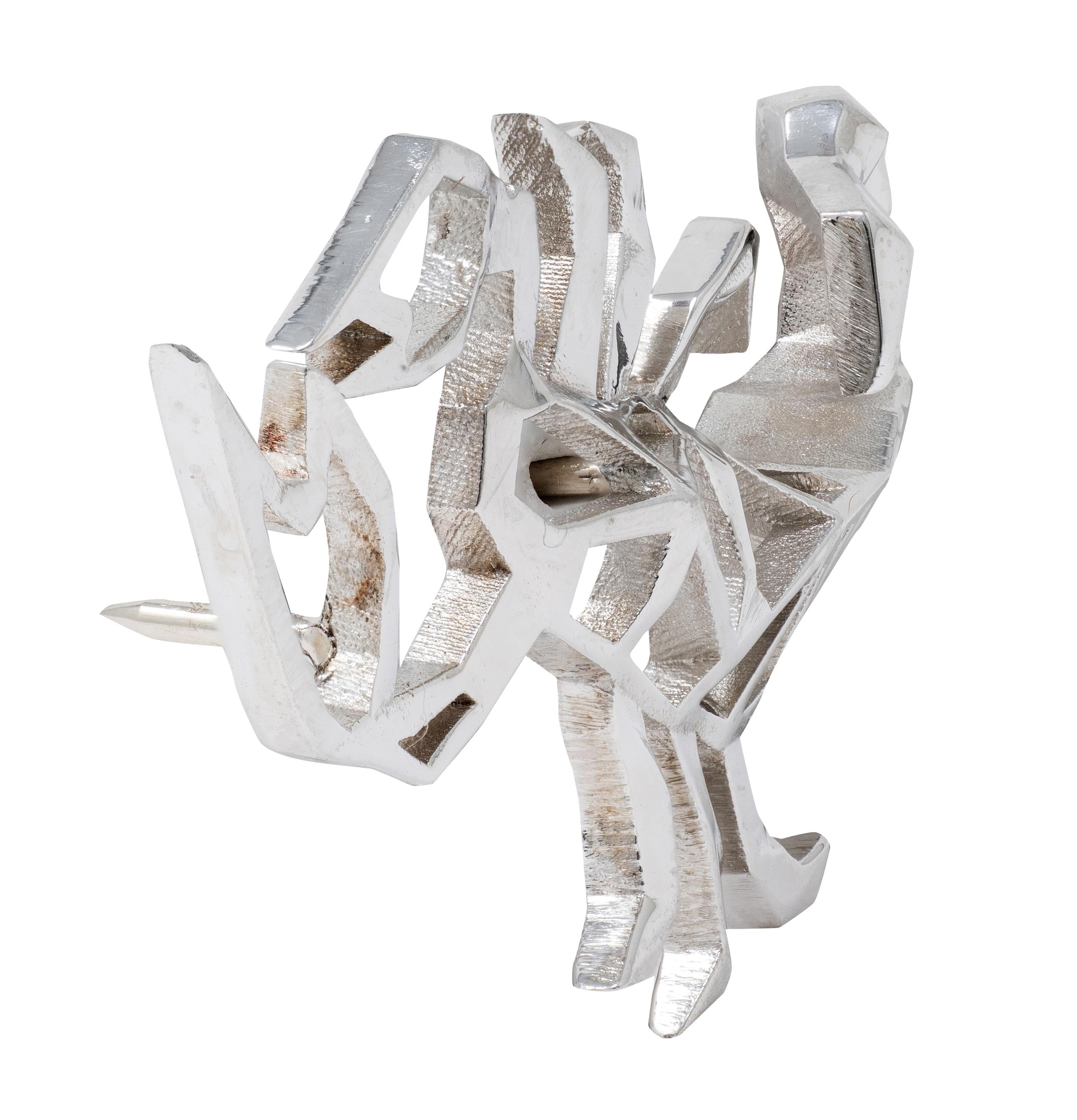 BRASH Platinum Faceted Geometric GEO Scorpion Unisex Scorpio Brooch Pin
