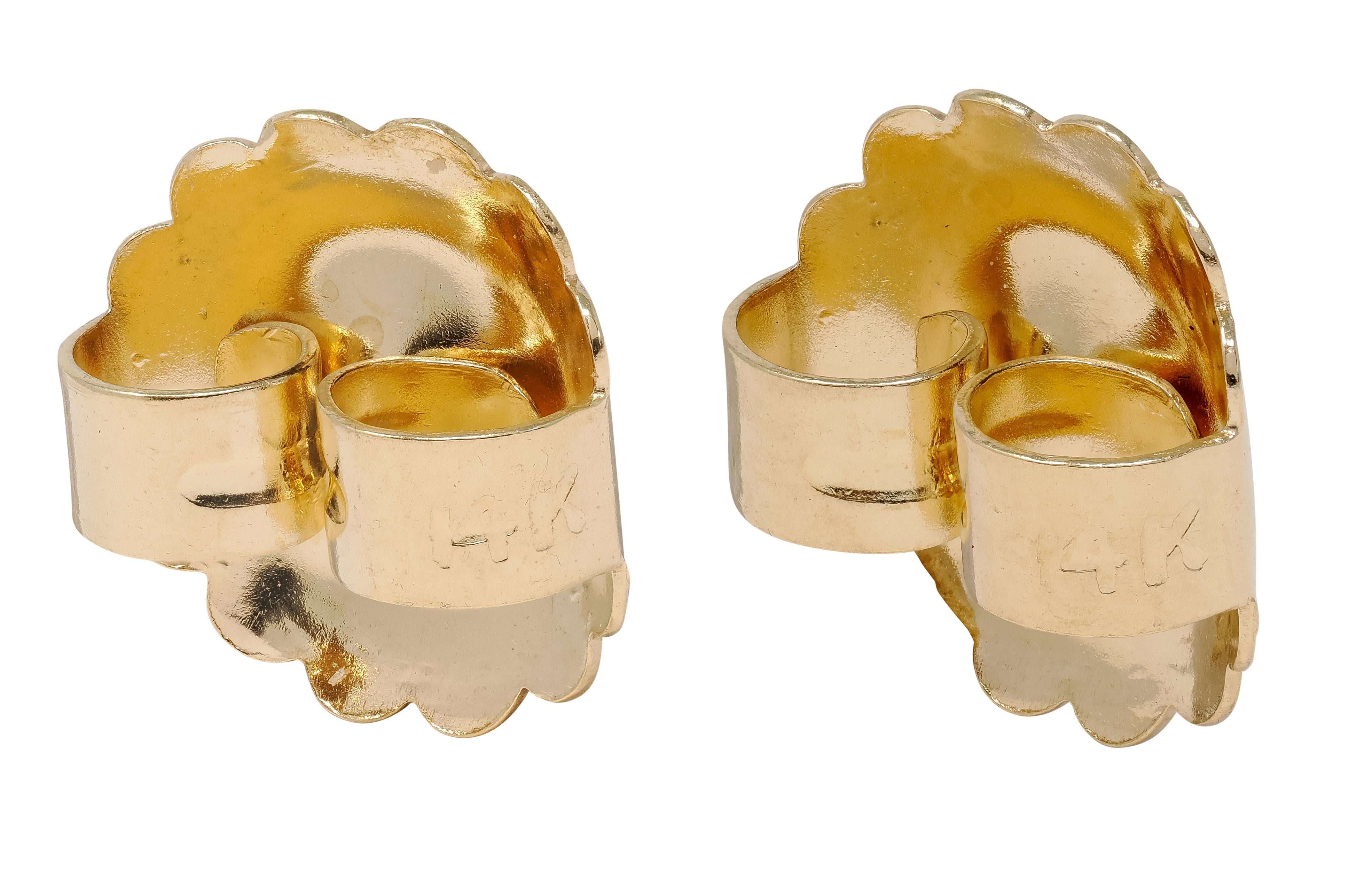 Tiffany & Co. 1960's 14K Yellow Gold Vintage Door Knocker Drop Earrings