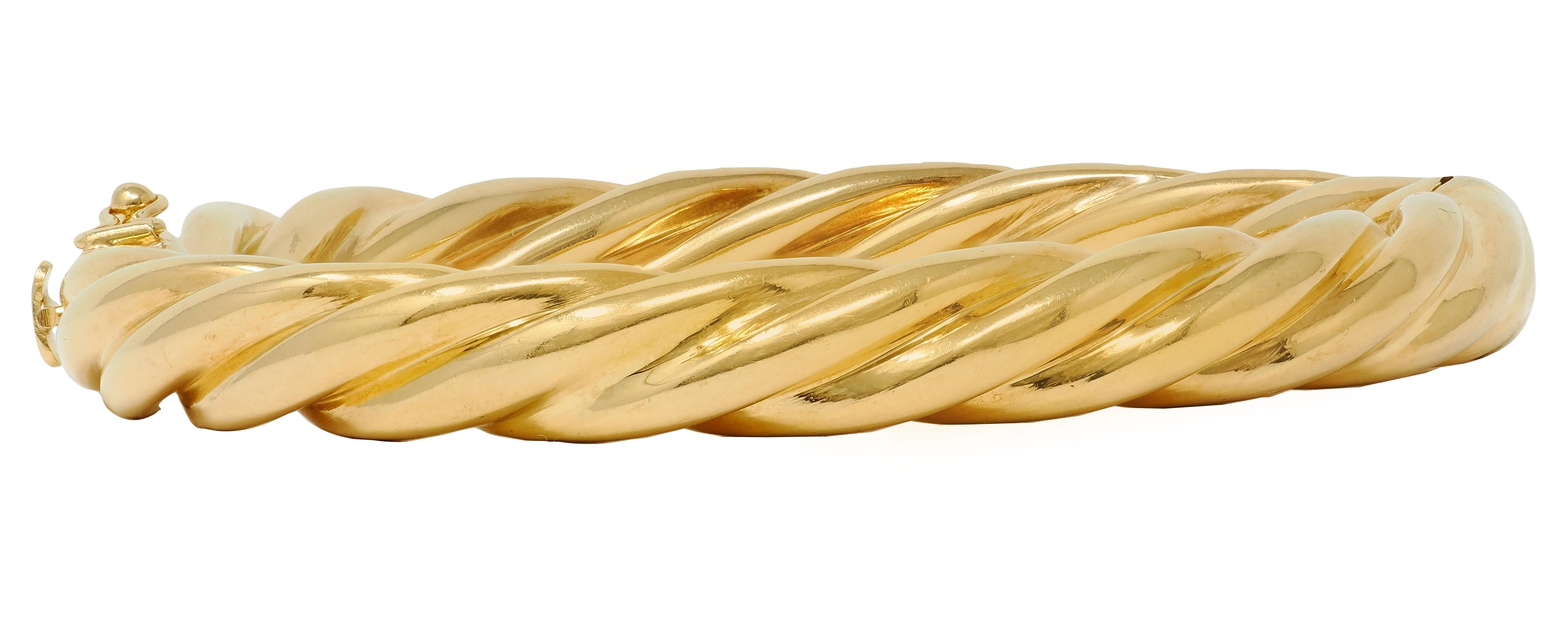 Tiffany & Co. 18 Karat Yellow Gold Vintage Twisted Rope Bangle Bracelet