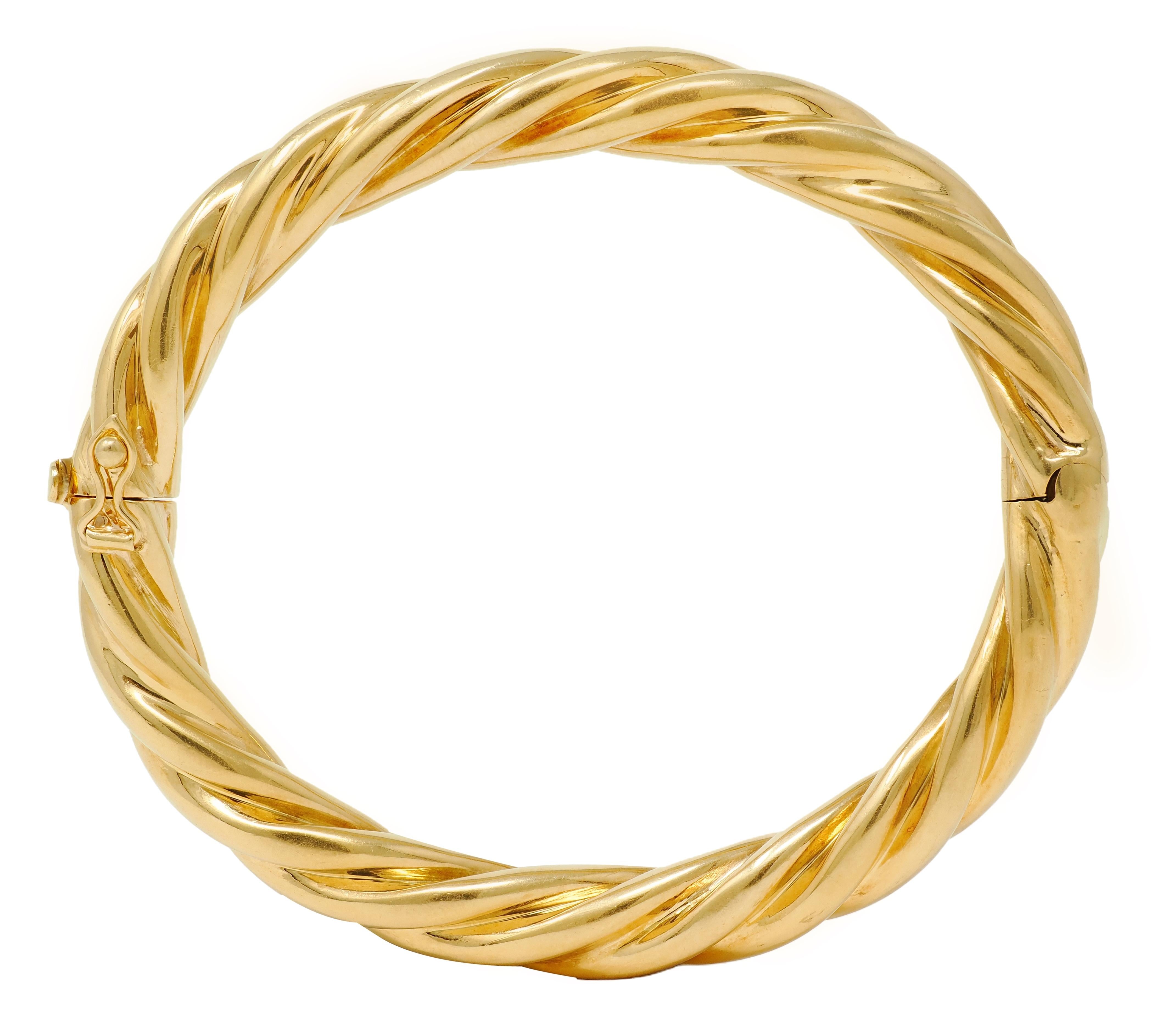 Tiffany & Co. 18 Karat Yellow Gold Vintage Twisted Rope Bangle Bracelet