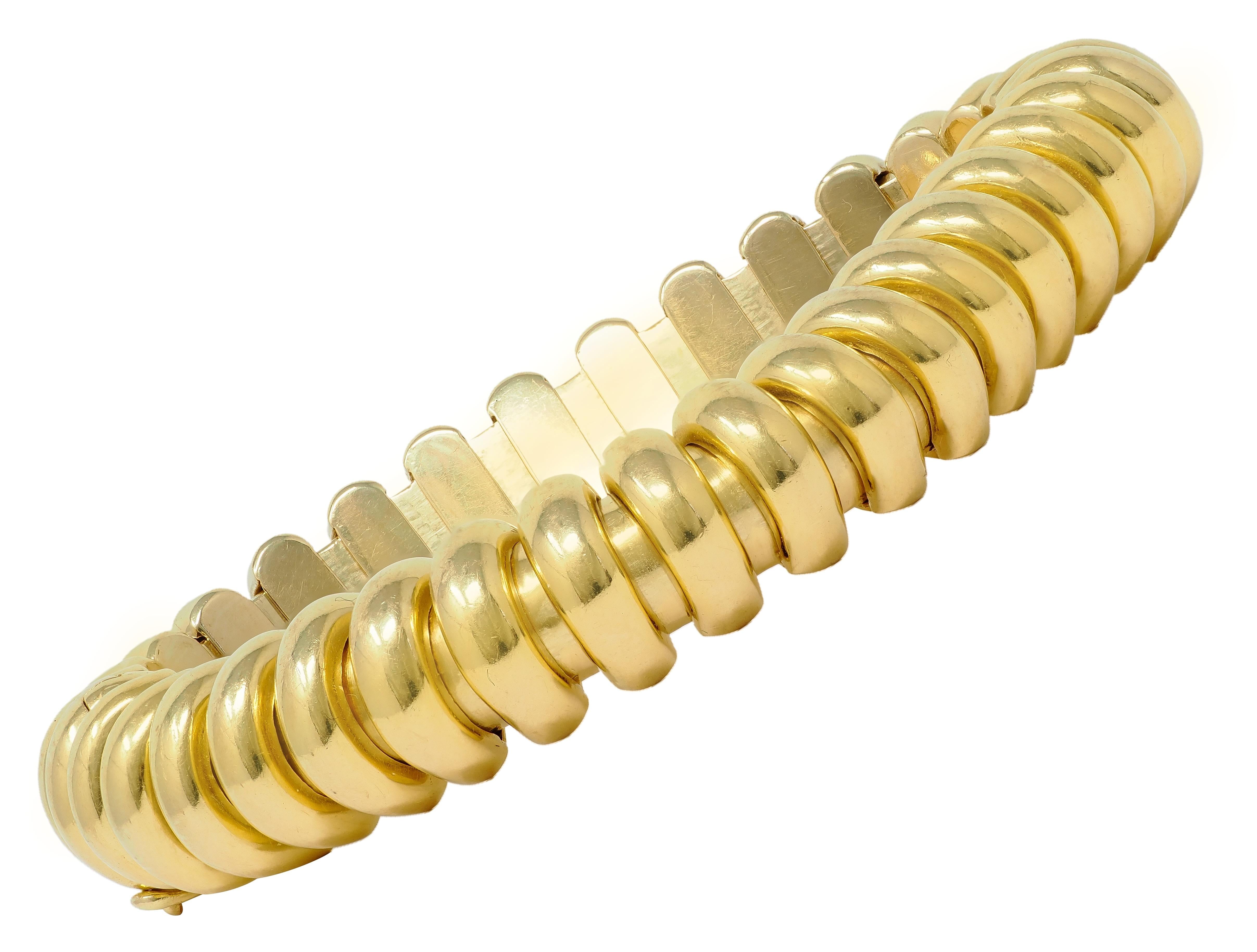 Tiffany & Co. Georges L'Enfant French 18K Yellow Gold Vintage Tubogas Bracelet