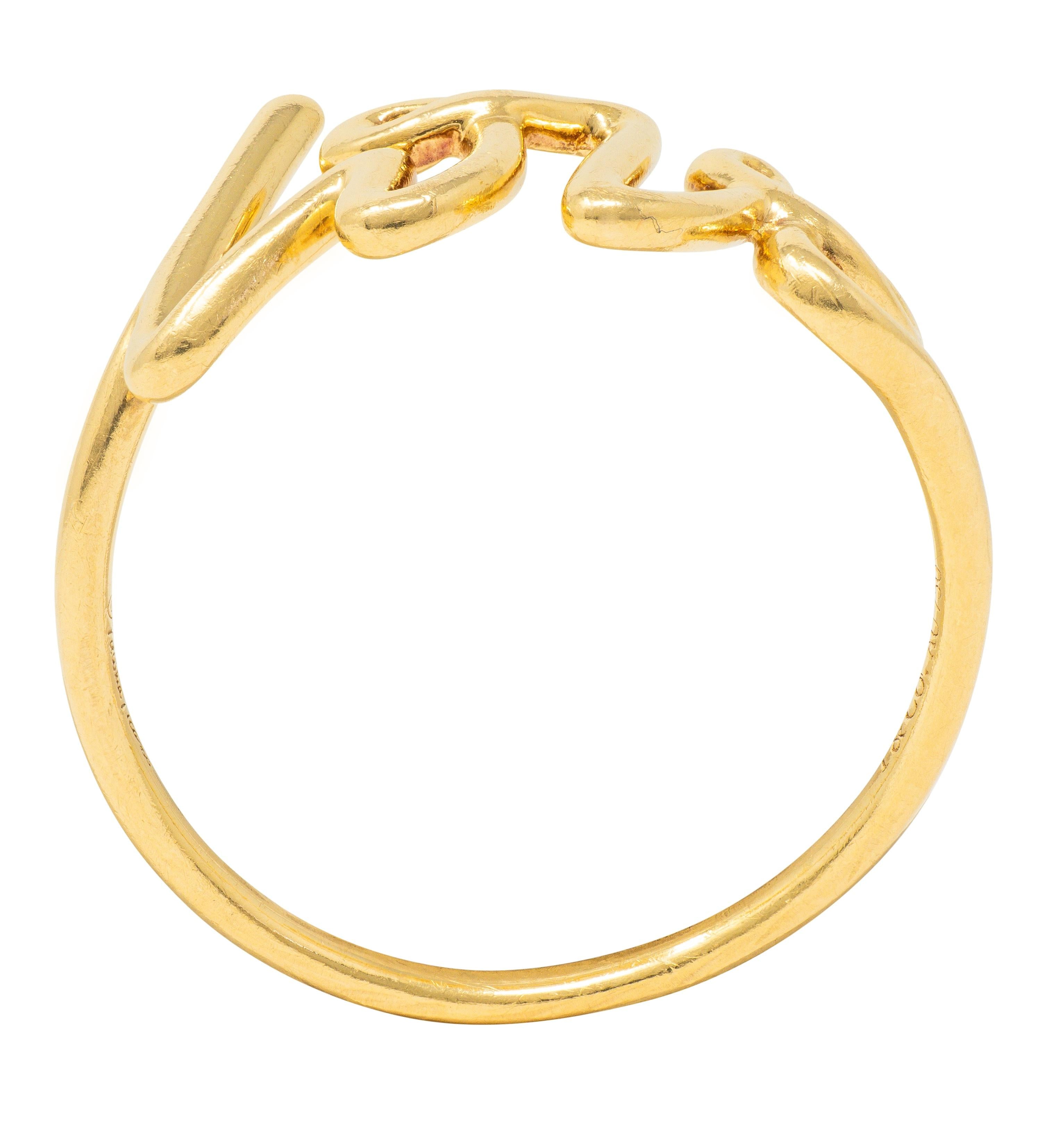 Tiffany & Co. Paloma Picasso Contemporary 18 Karat Yellow Gold Love Band Ring