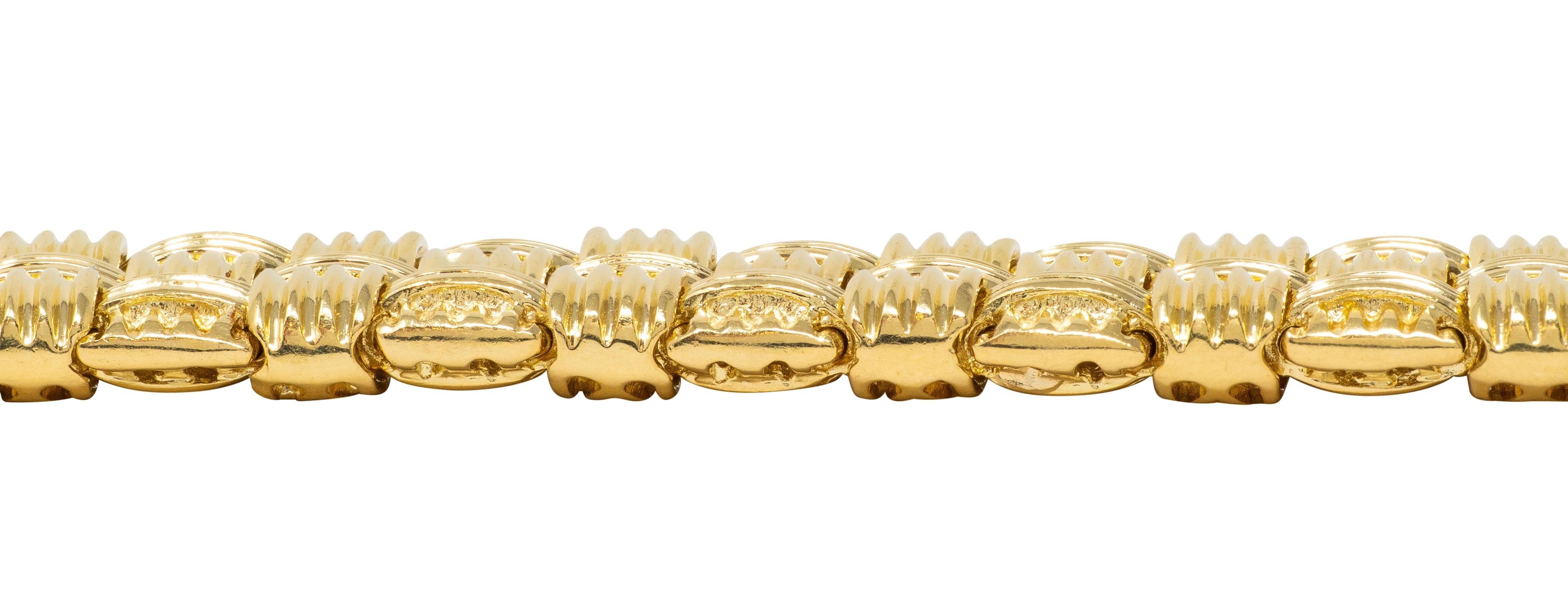 Roberto Coin Diamond 18 Karat Yellow White Gold Appassionata Woven Bracelet