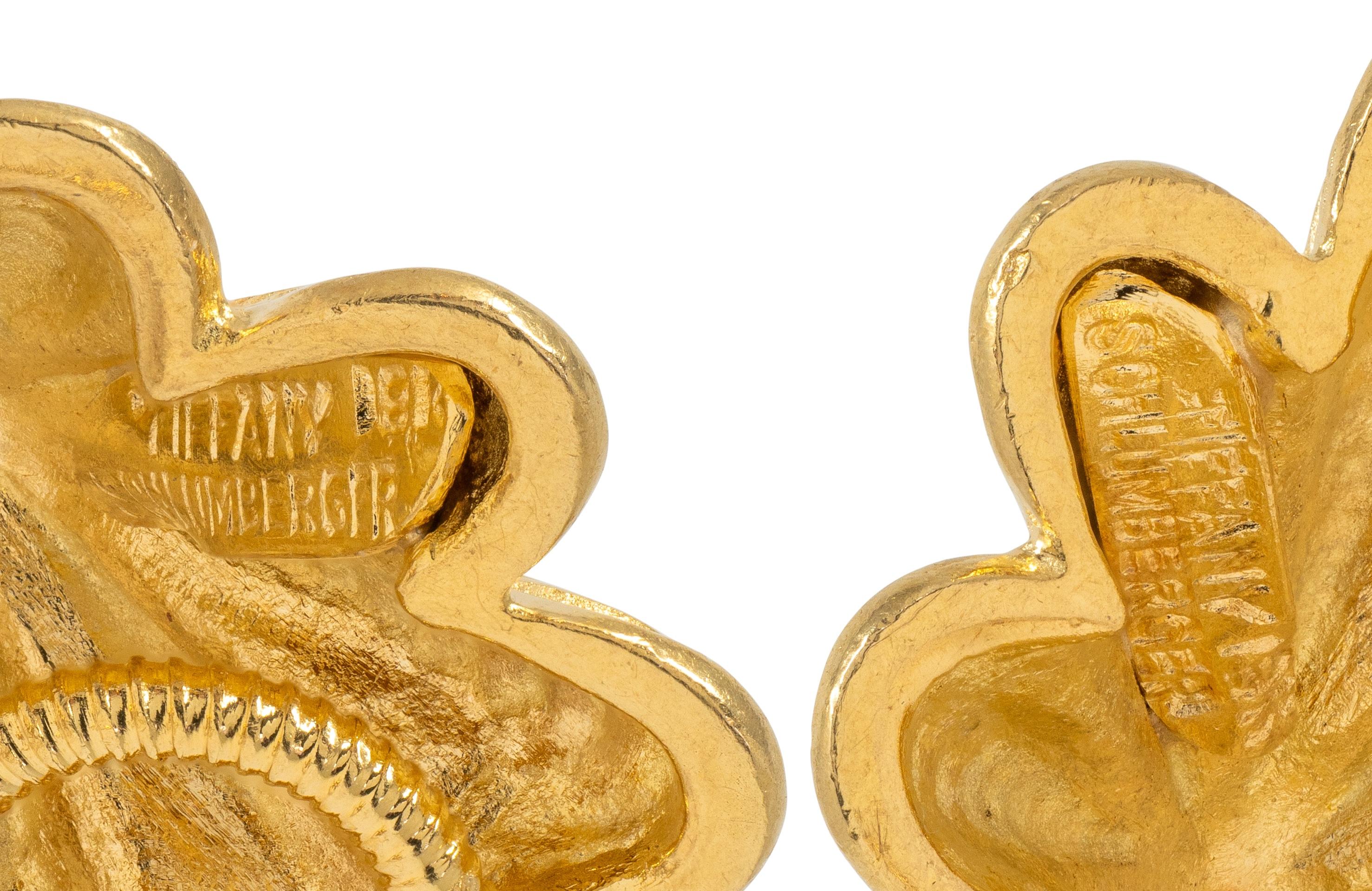 Tiffany & Co. Schlumberger 18K Yellow Gold Vintage Shell Ear-Clip Earrings